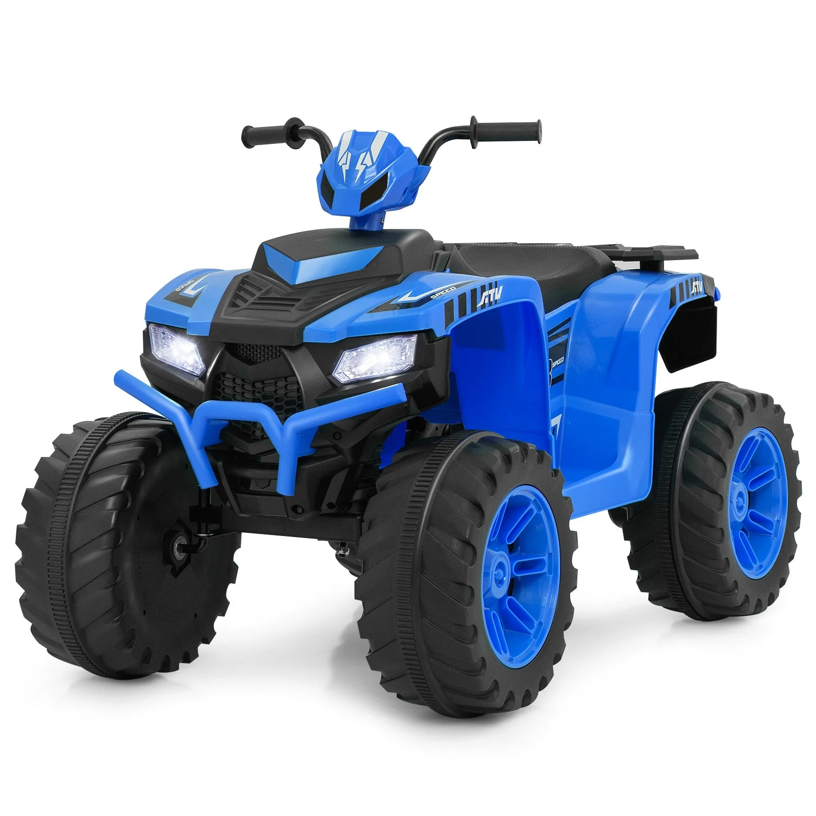 24V Kids Ride-On Electric ATV with Wireless Connection for Toddlers 3-8 Years Old-Blue - Image 4