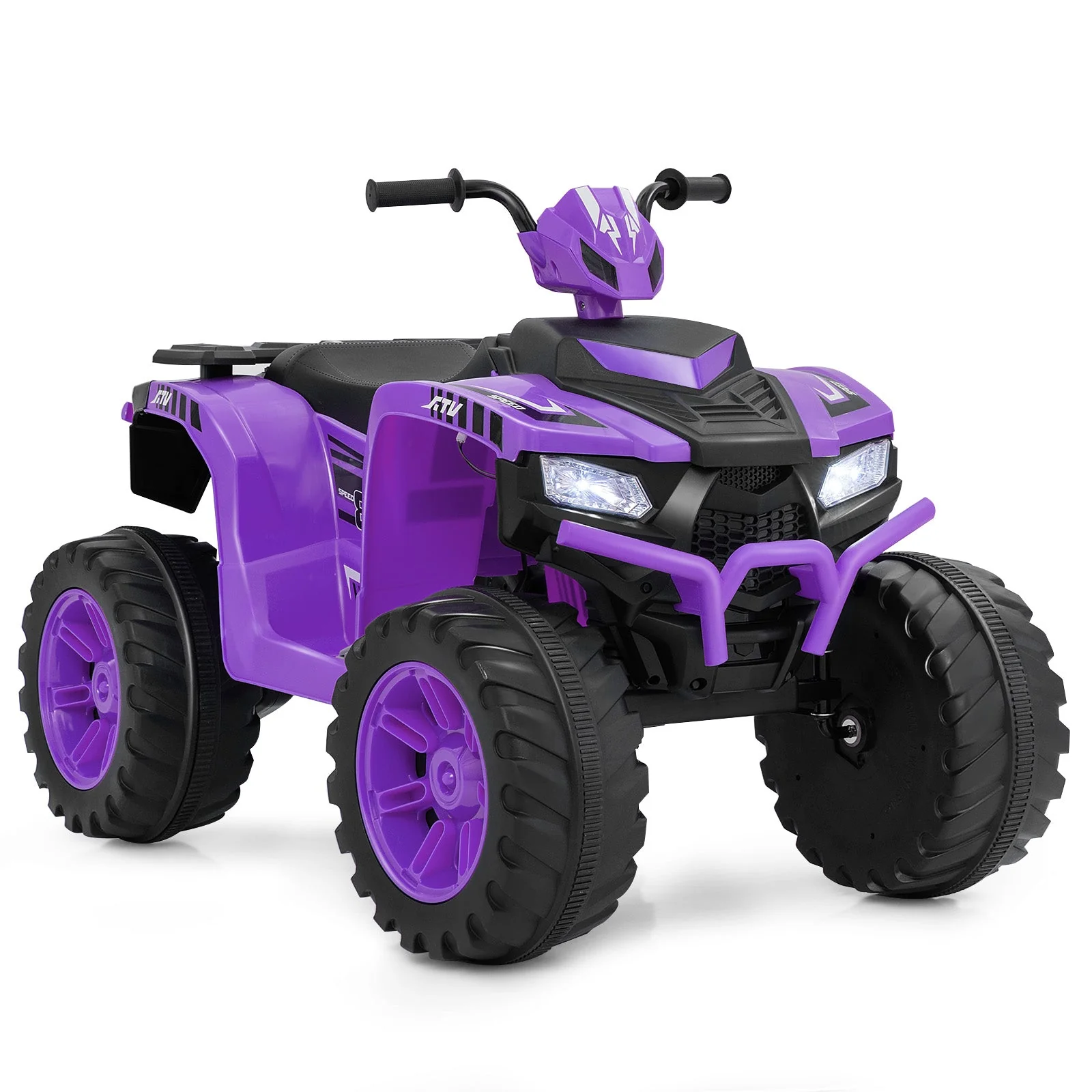 24V Kids Ride-On Electric ATV with Wireless Connection for Toddlers 3-8 Years Old-Purple - Image 2