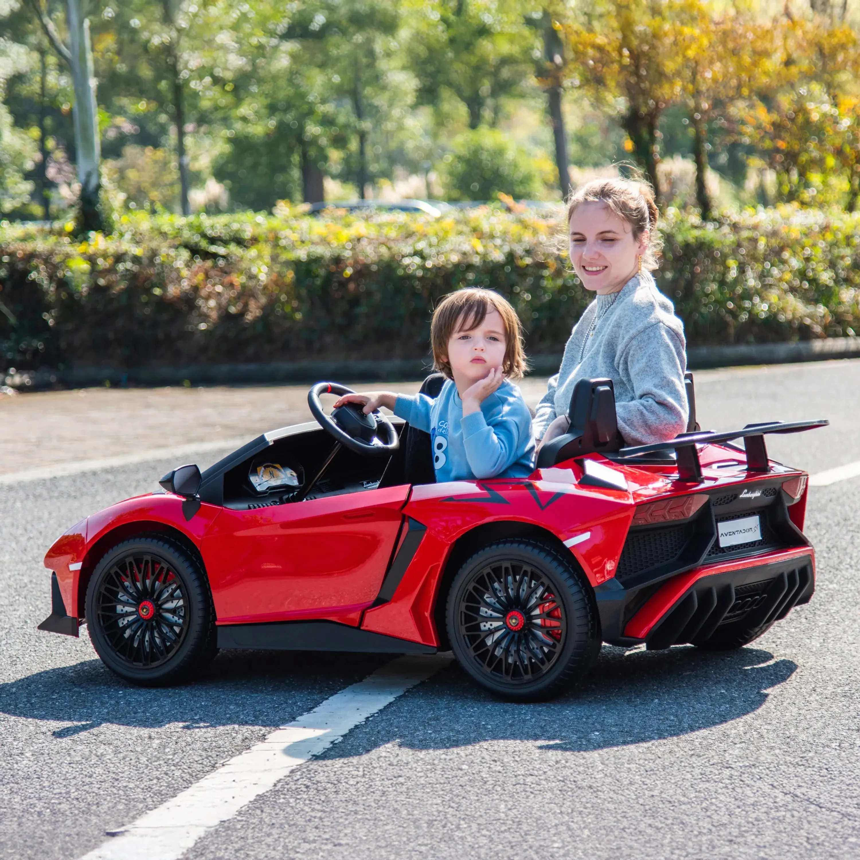 24V Lamborghini Aventador 2 Seater Ride On Car for Kids: Advanced Brushless Motor & Differential for High-Octane Fun - Image 26