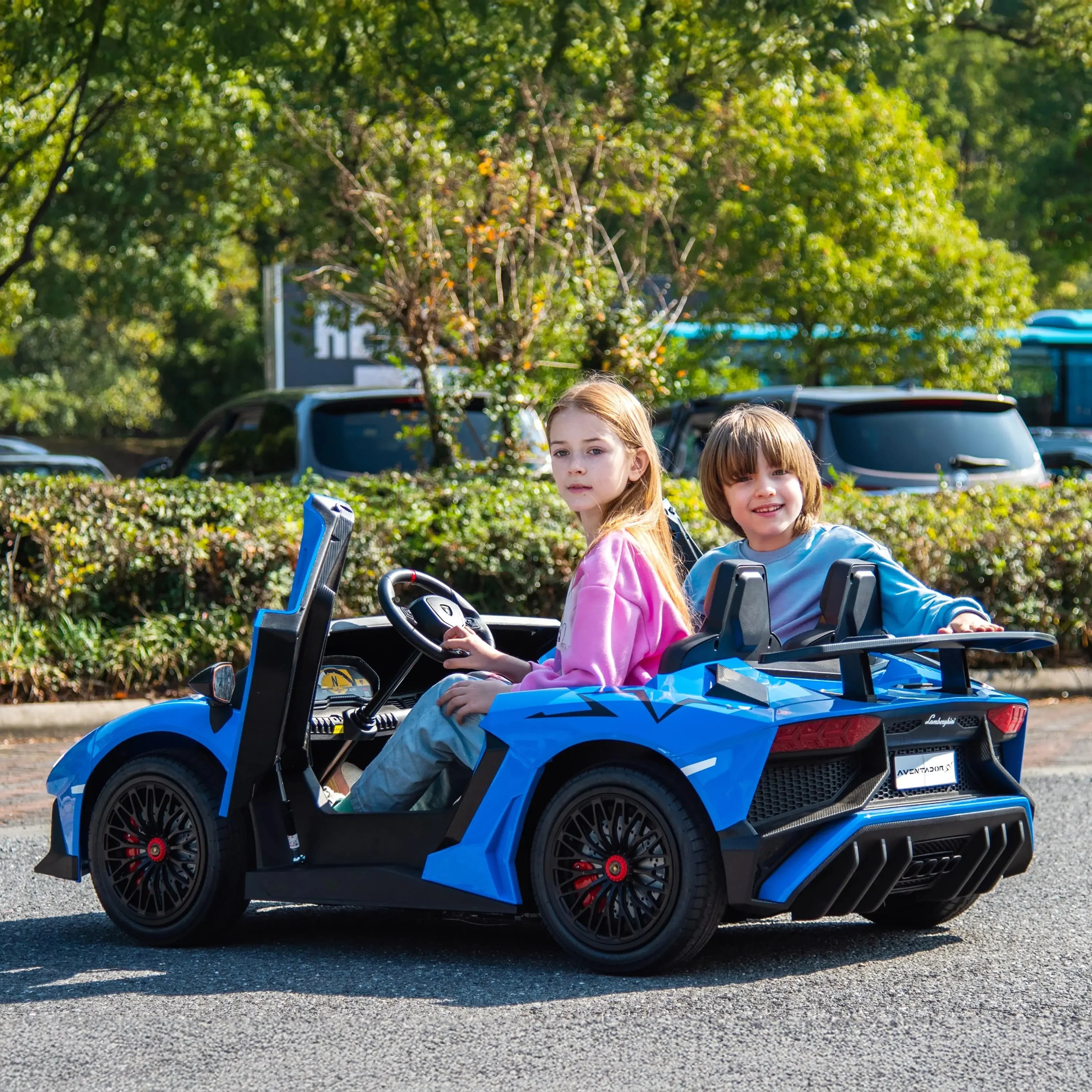 24V Lamborghini Aventador 2 Seater Ride On Car for Kids: Advanced Brushless Motor & Differential for High-Octane Fun - Image 3