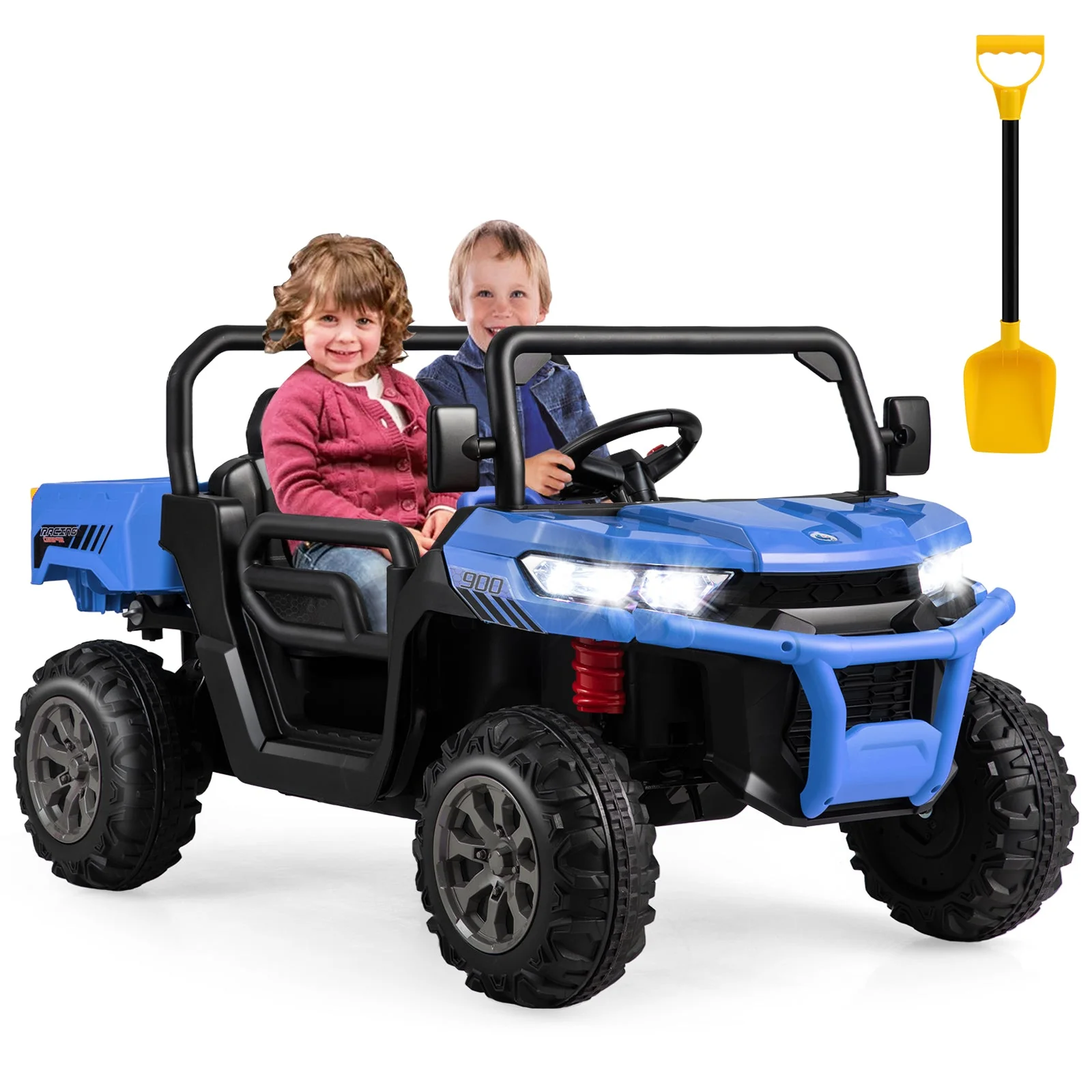 24V Ride on Dump Truck with Remote Control-Navy - Image 3