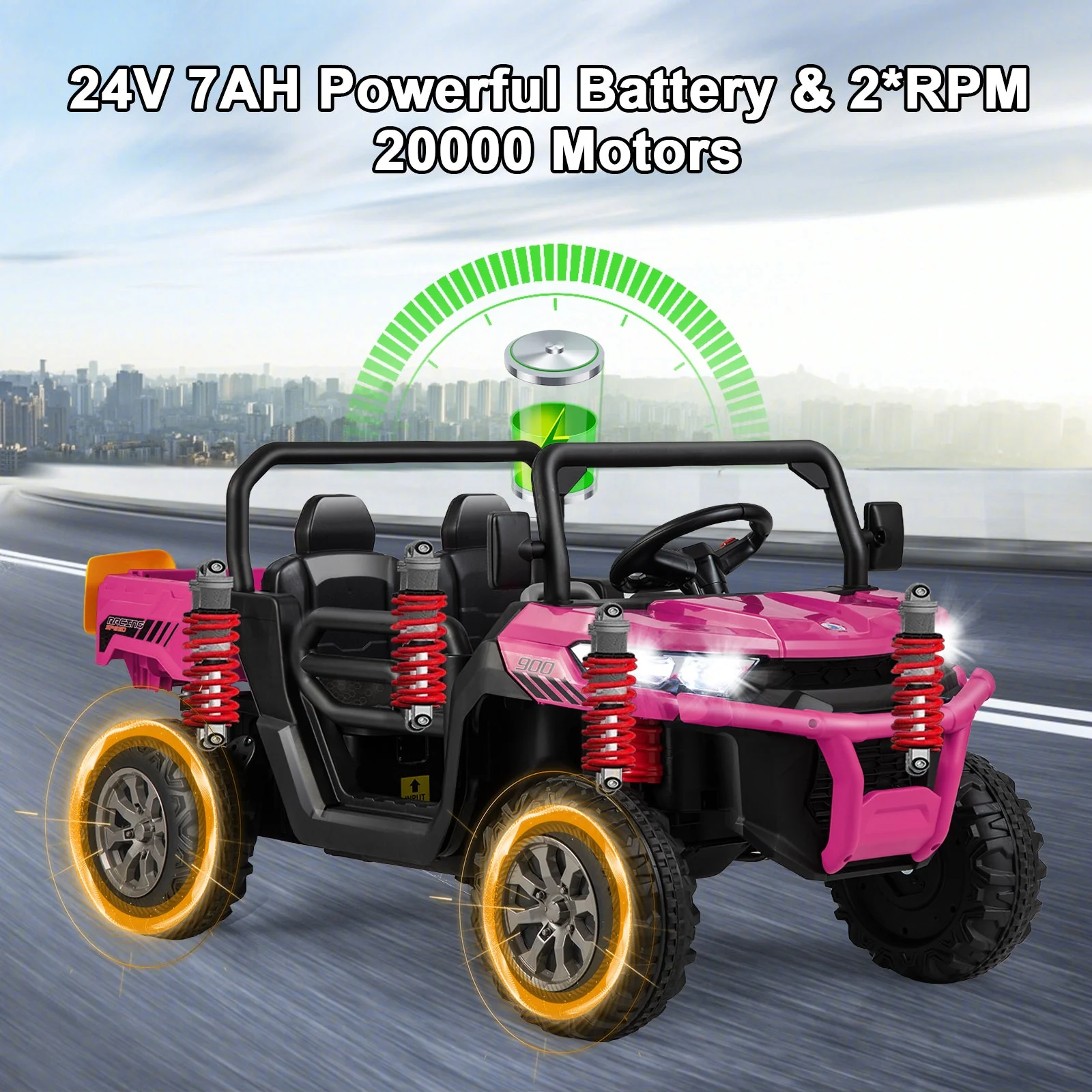 24V Ride on Dump Truck with Remote Control-Pink - Image 7