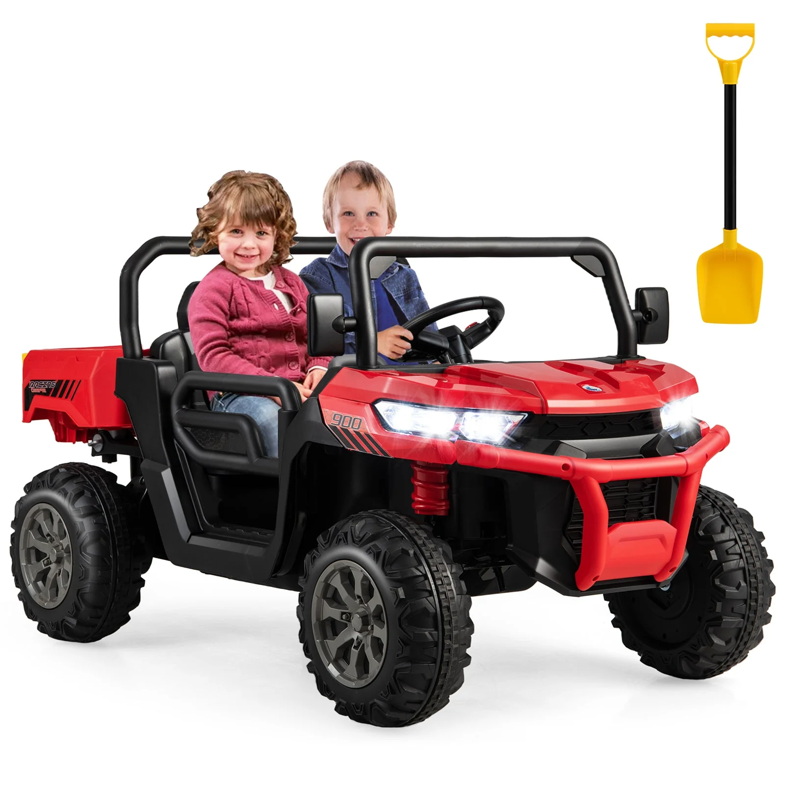 24V Ride on Dump Truck with Remote Control-Red - Image 3
