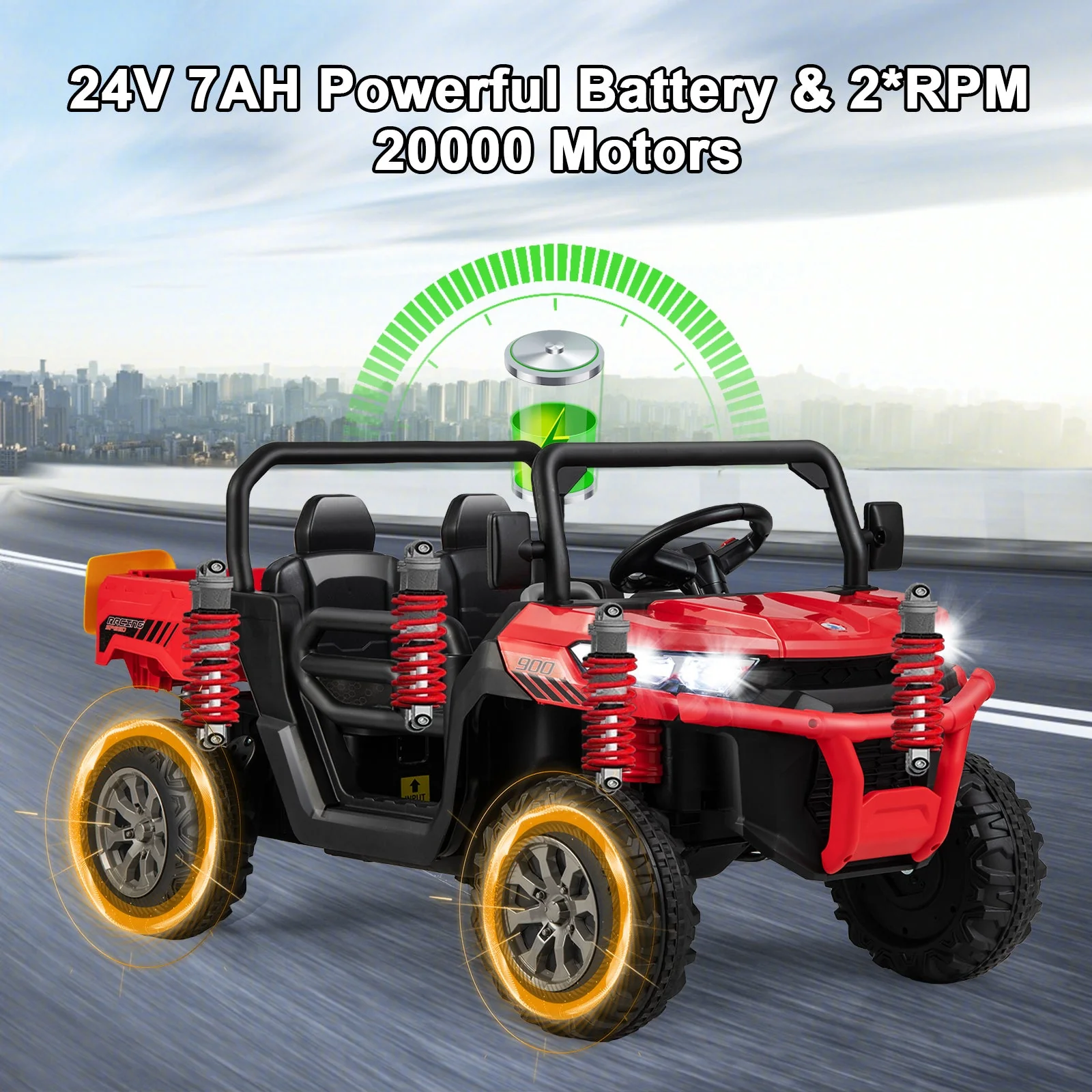 24V Ride on Dump Truck with Remote Control-Red - Image 7