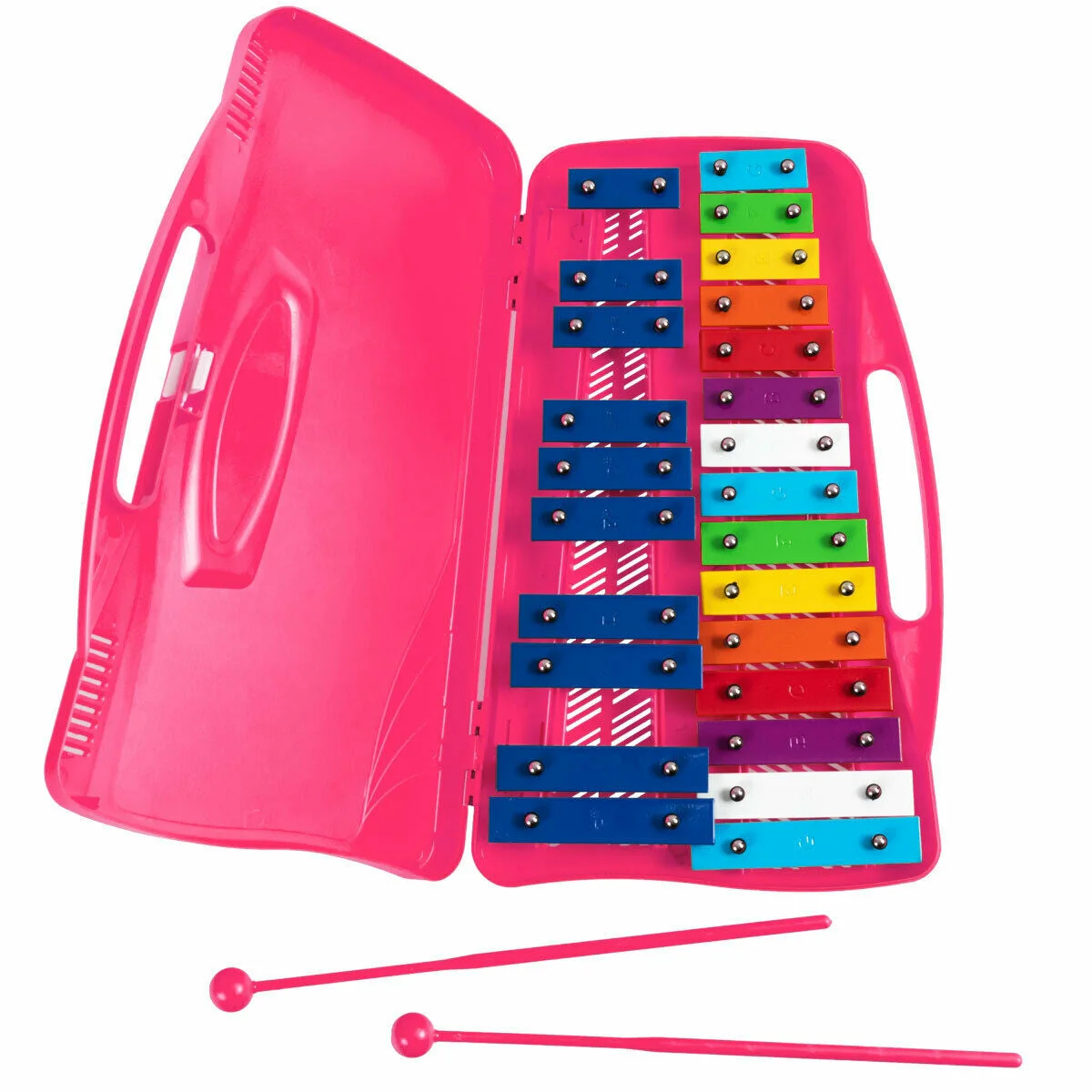 25 Notes Kids Glockenspiel Chromatic Metal Xylophone-Pink - Image 8