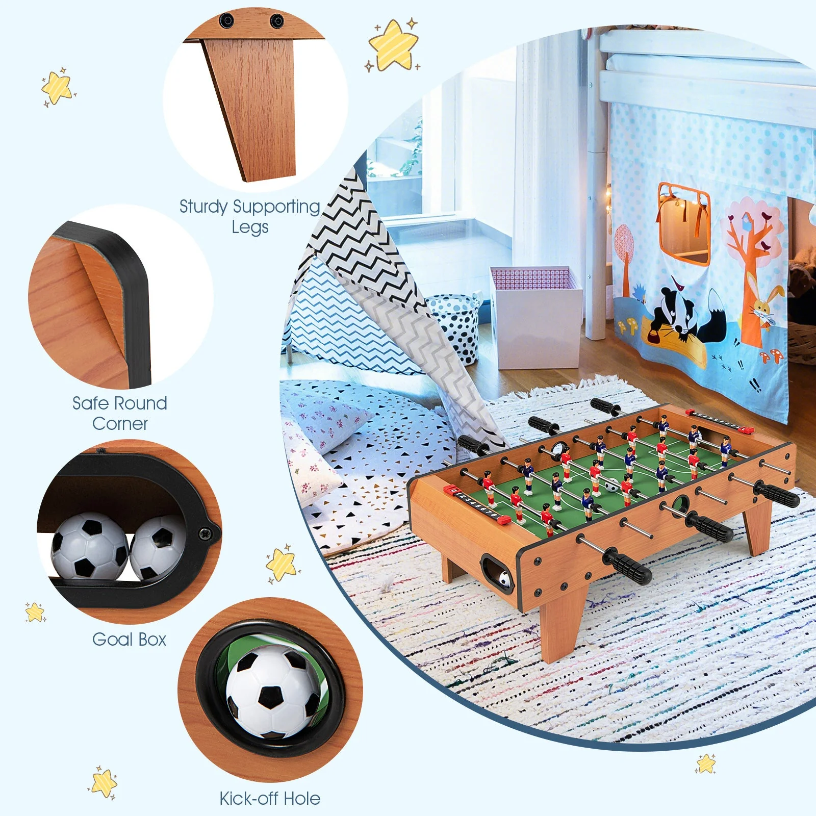 27 Inch Indoor Competition Game Foosball Table with Legs - Image 5