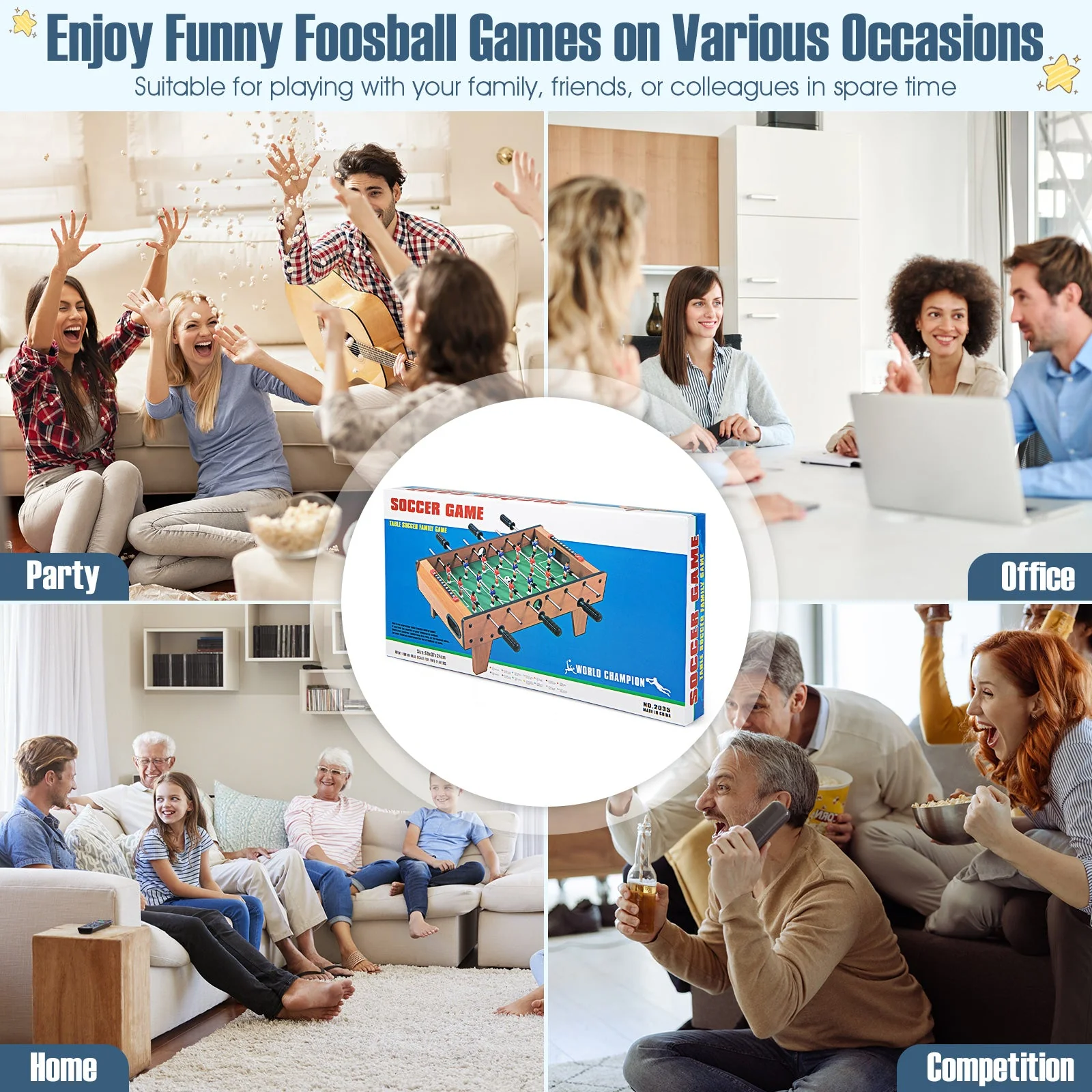 27 Inch Indoor Competition Game Foosball Table with Legs - Image 8