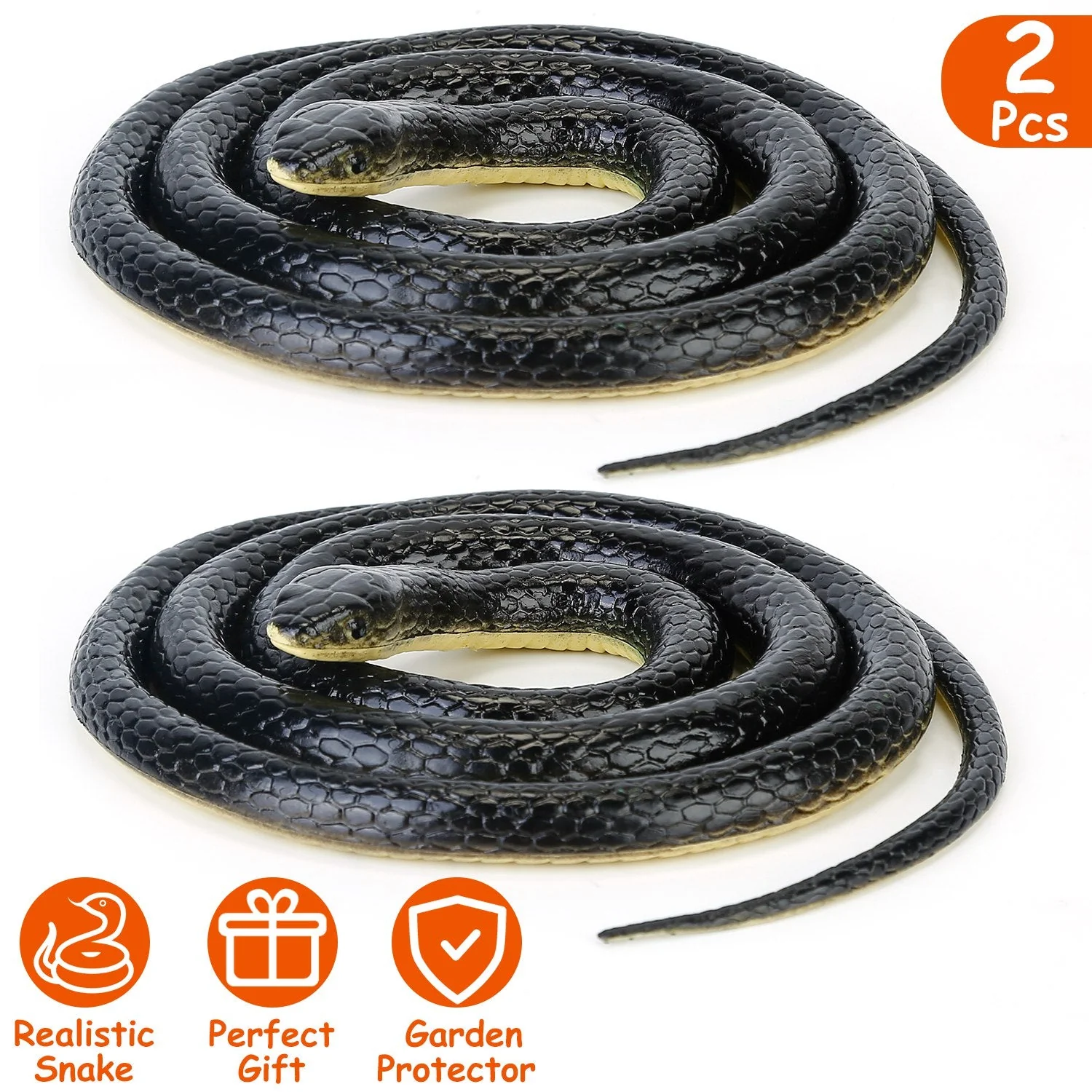 2Pcs Long Realistic Rubber Snakes - Image 2