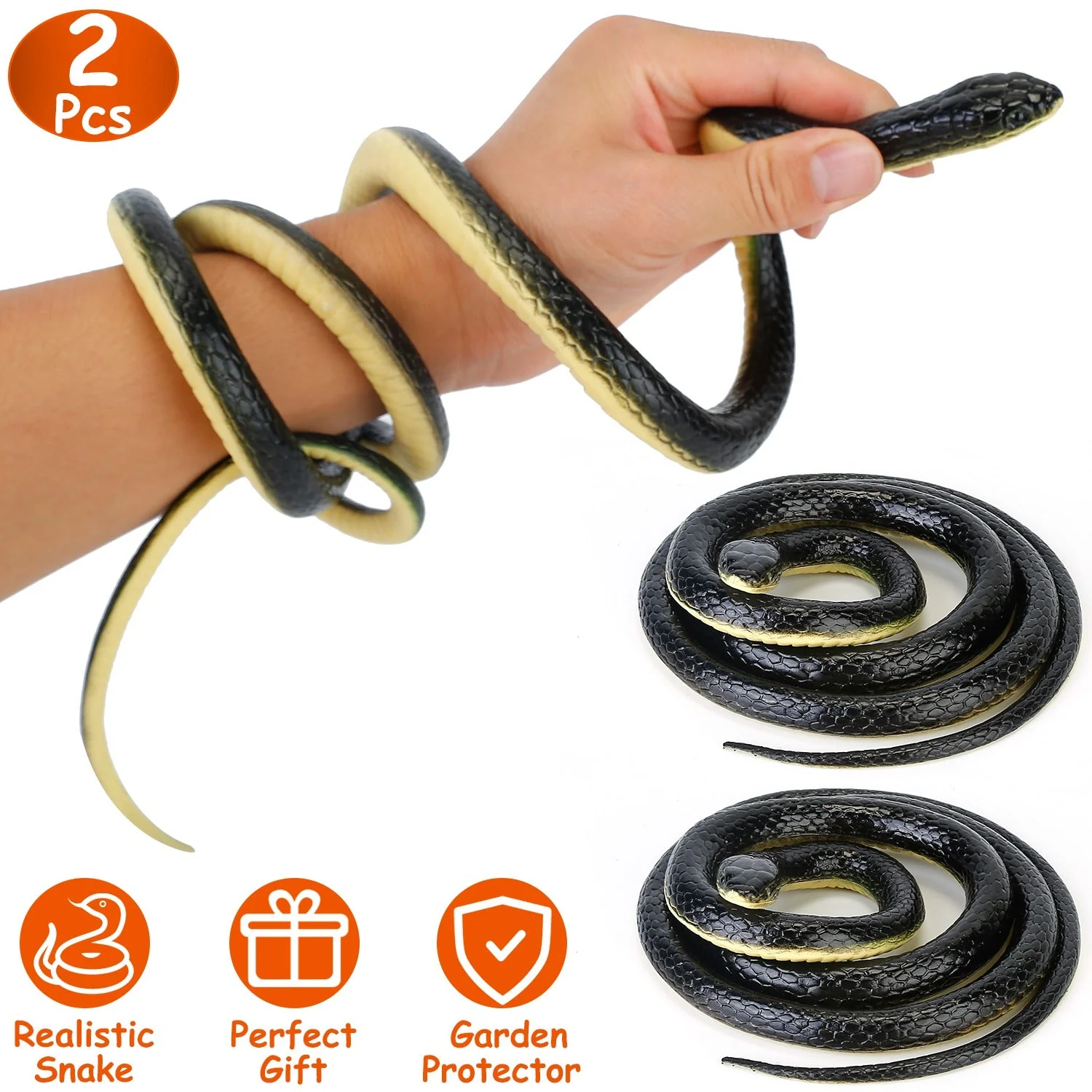 2Pcs Long Realistic Rubber Snakes - Image 3