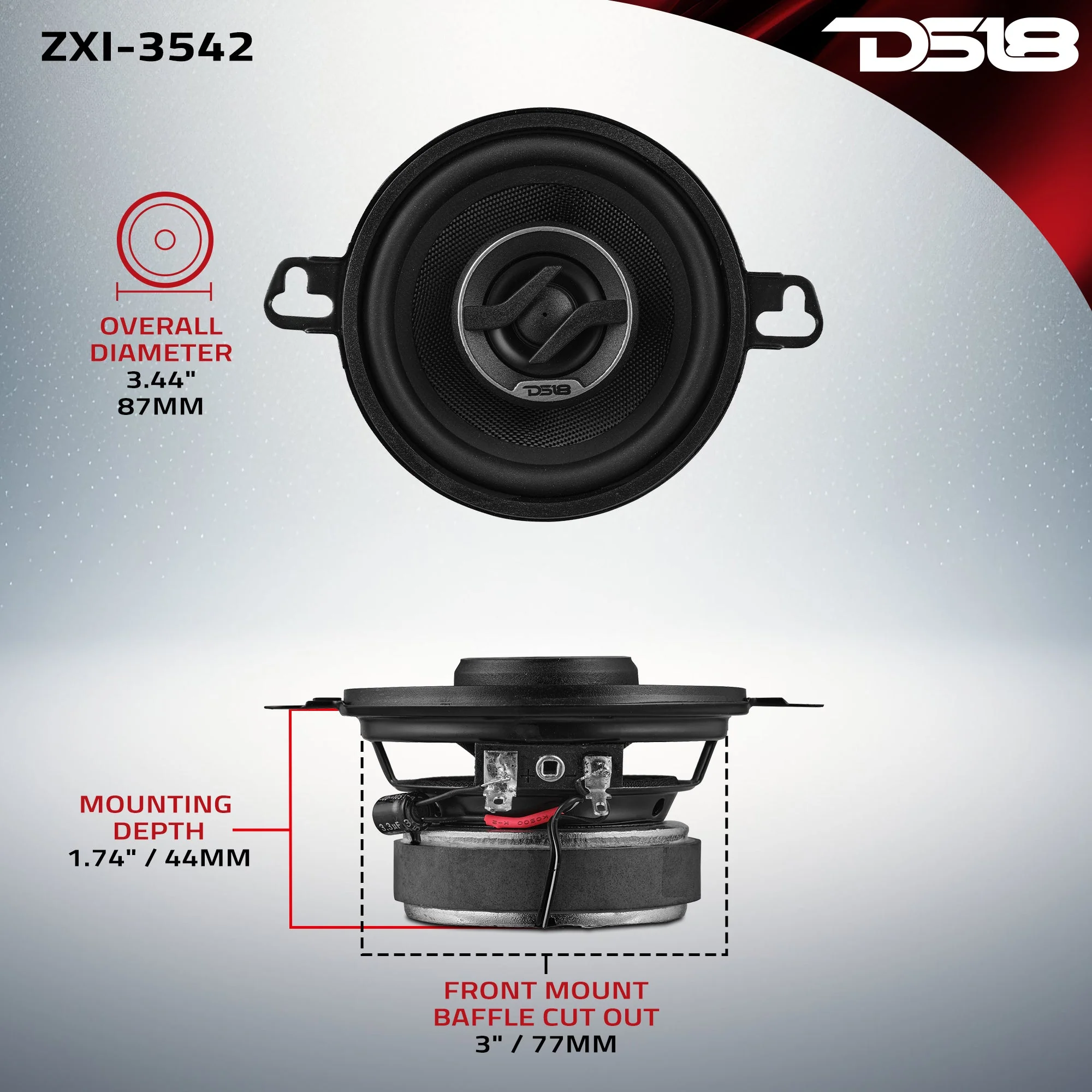 3.5” 2-Way Full-Range Coaxial Speaker 4 Ohm - Image 7