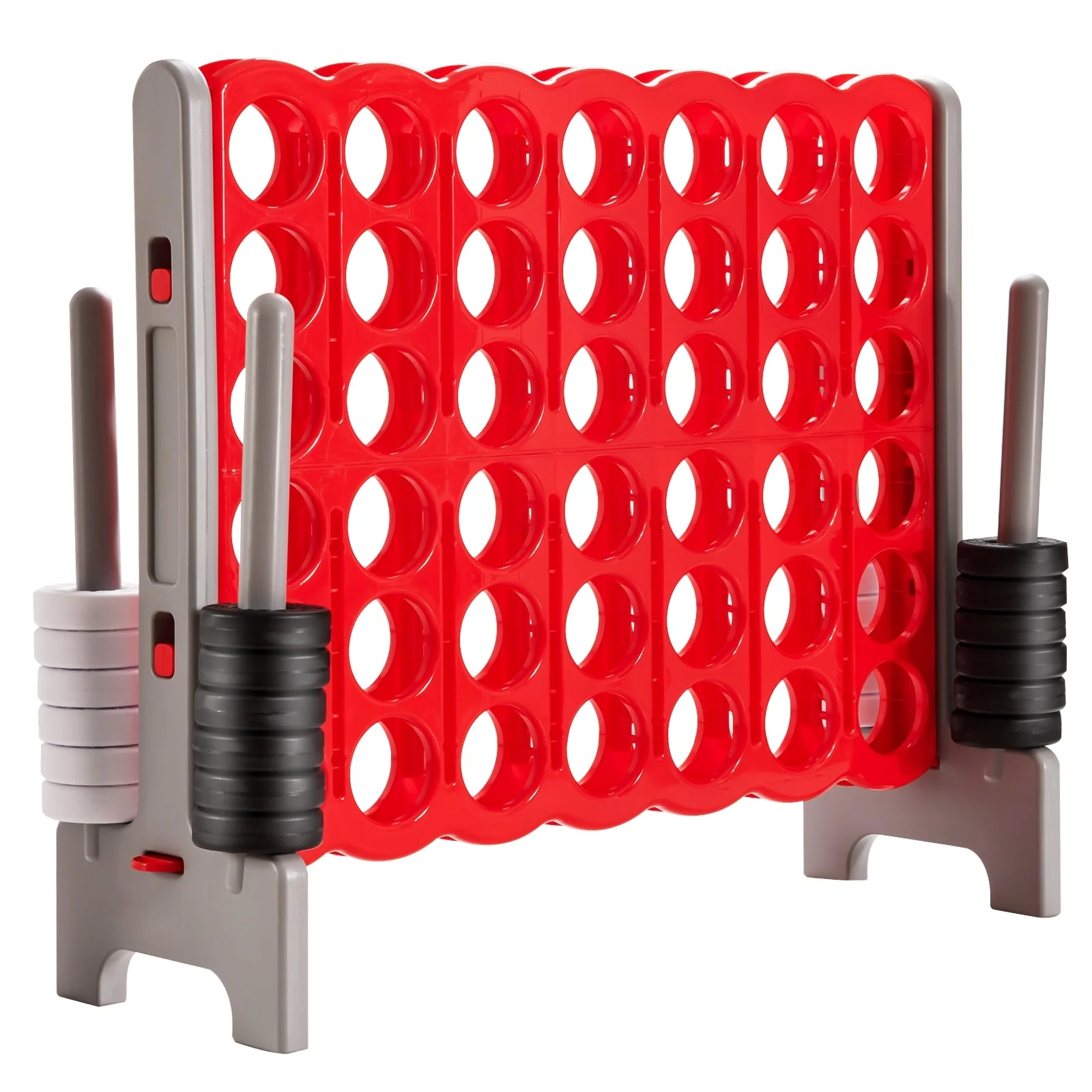 3.5 Feet Tall Jumbo 4 to Score Giant Game Set with 42 Jumbo Rings-Red - Image 2