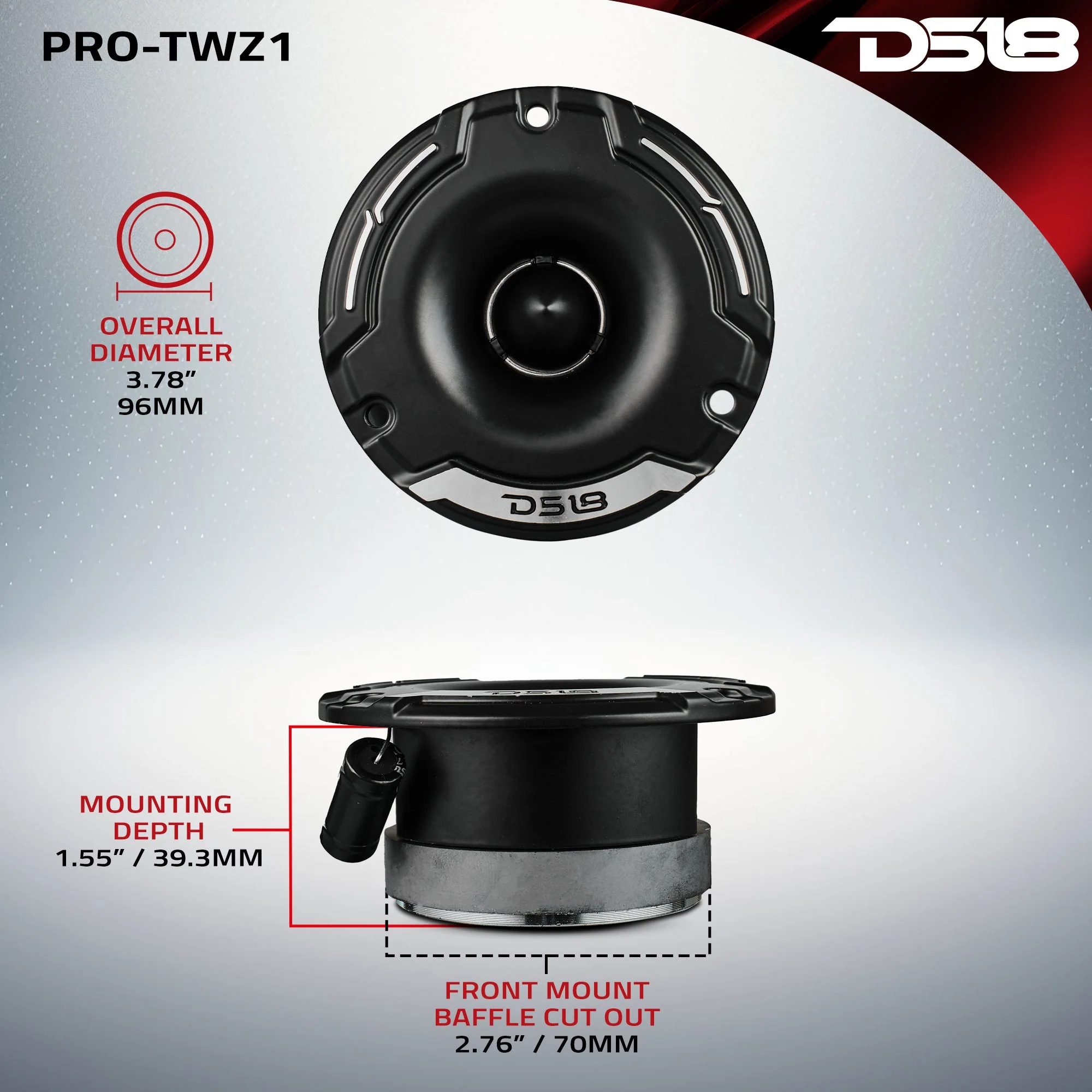 3.8" Super Bullet Compression Tweeter 4 Ohm 1" Aluminum Voice Coil - Image 7