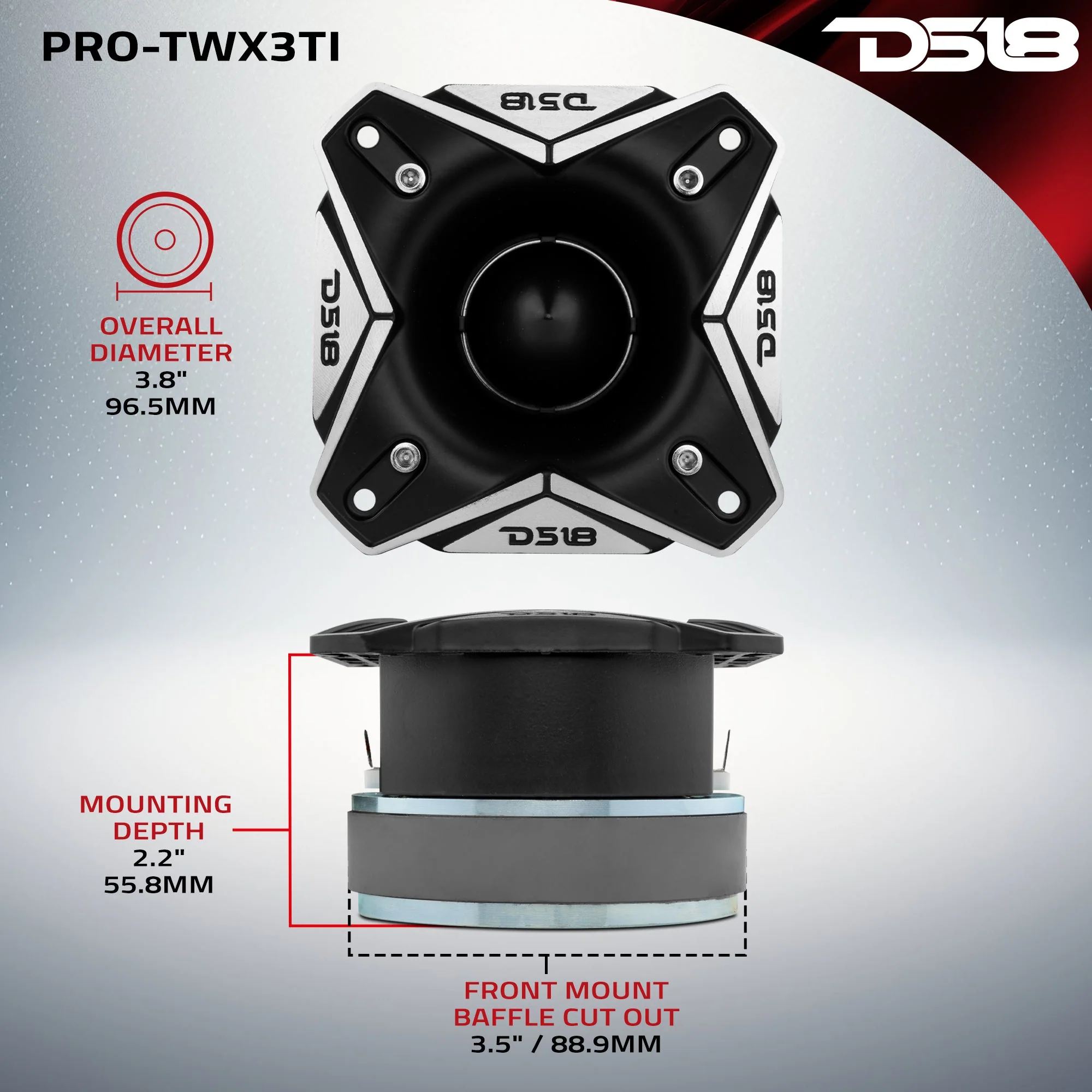 3.8" Super Bullet Tweeter | 250W RMS 1.5" Titanium 4-Ohm Vc - Image 7