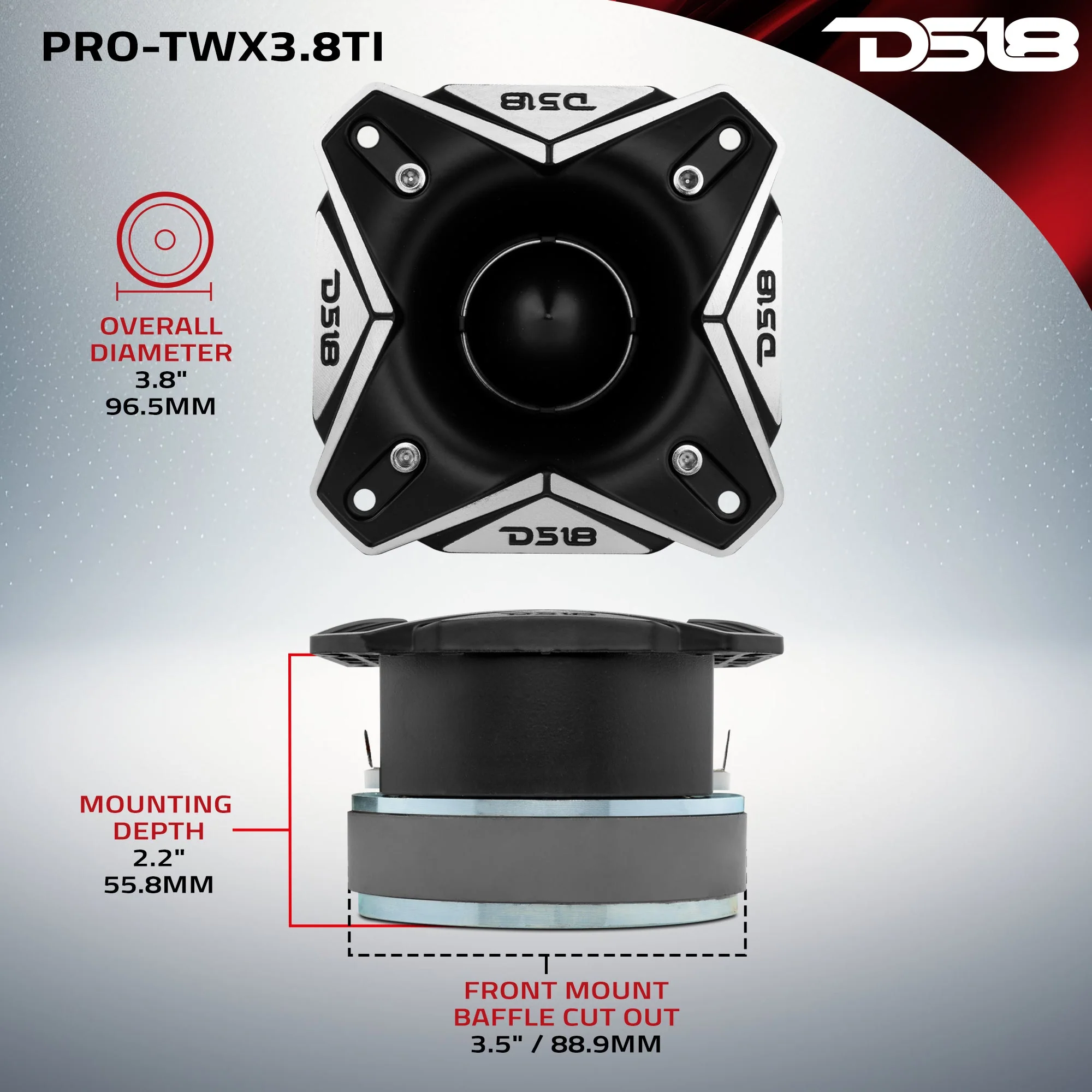 3.8" Super Bullet Tweeter | 250W RMS 1.5" Titanium 8-Ohm Vc - Image 7