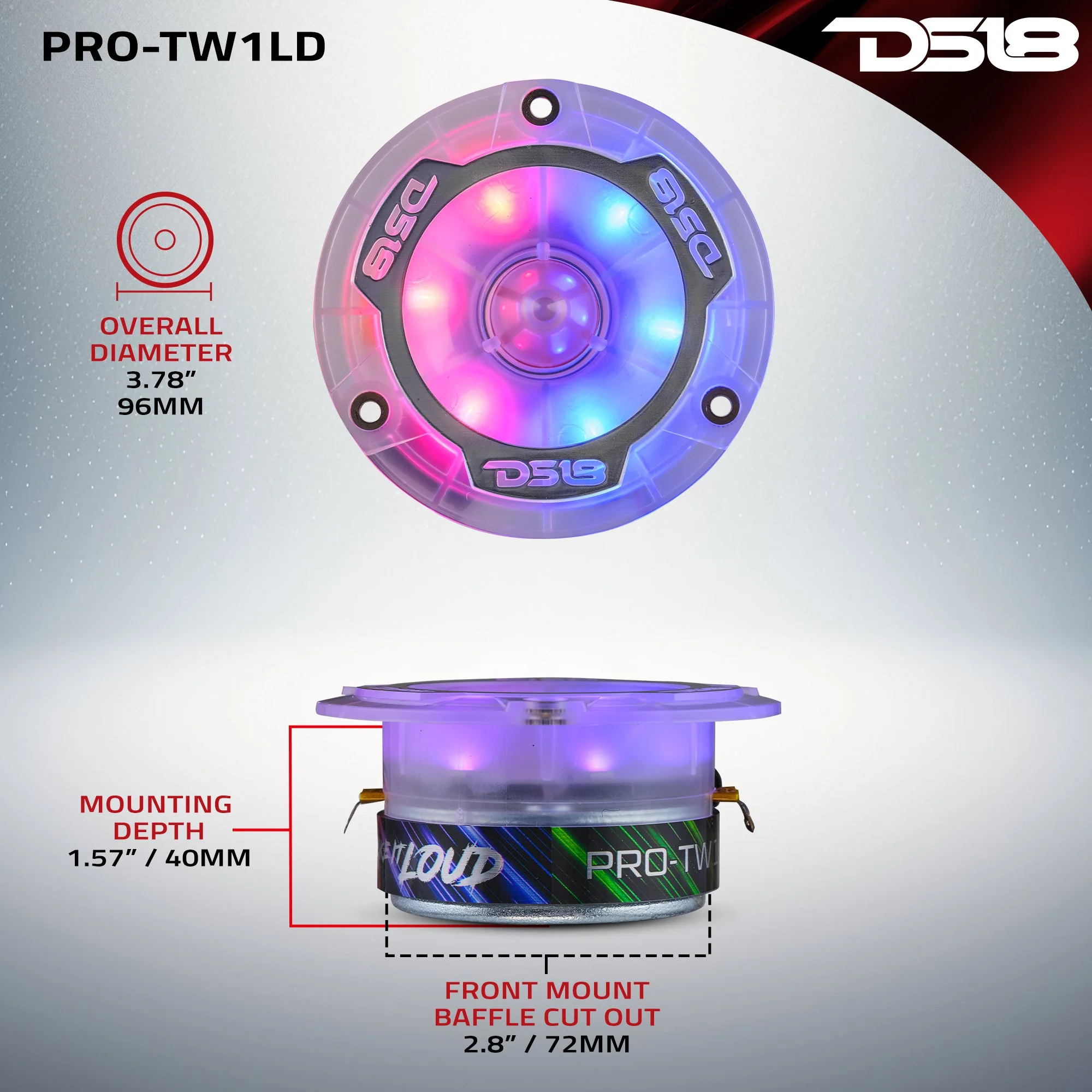 3.8” Super Bullet Tweeter with 1” Aluminum Voice Coil & Digital LED Lights - Image 7