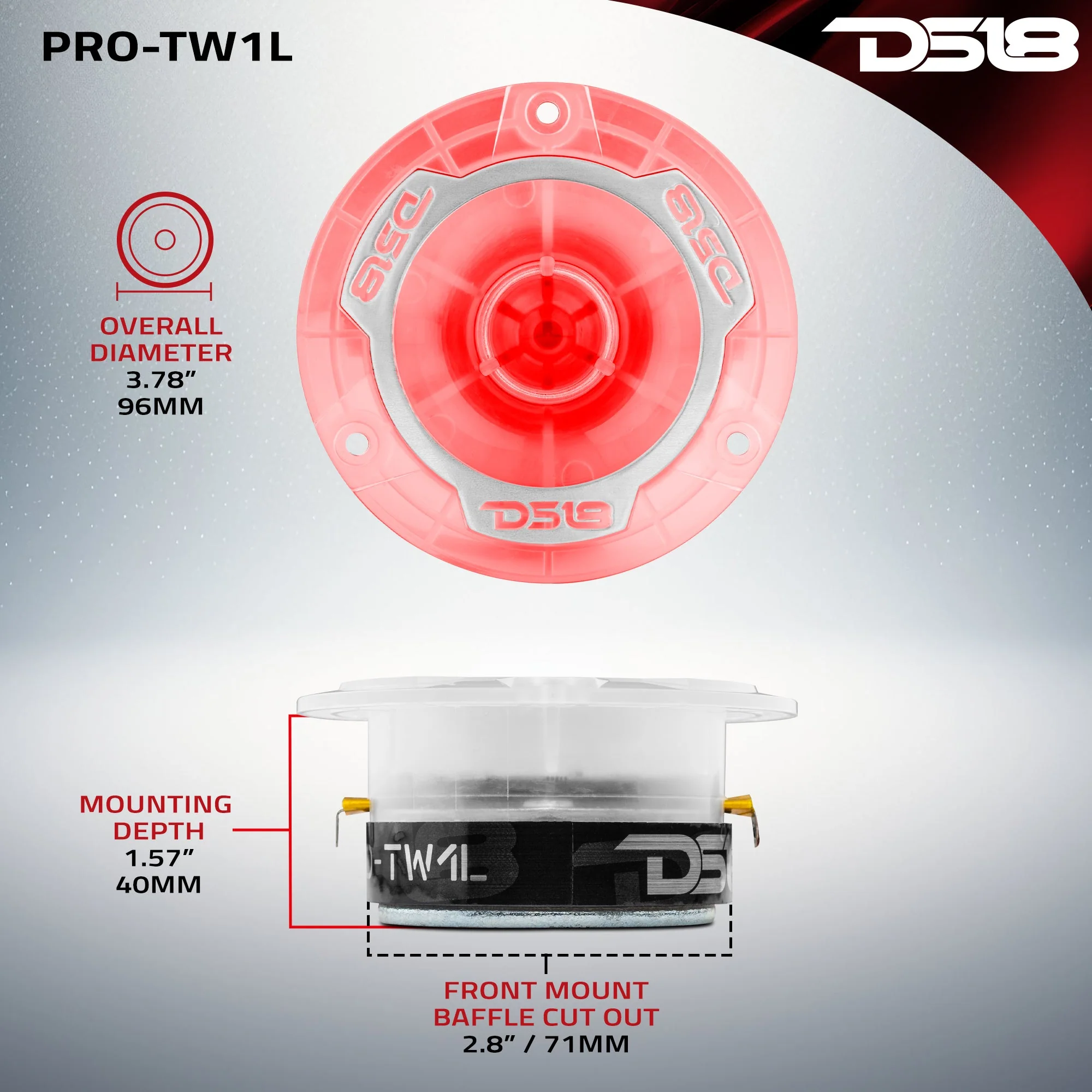 3.8" Super Bullet Tweeter with 1" Aluminum Voice Coil with RGB LED Lights - Image 7