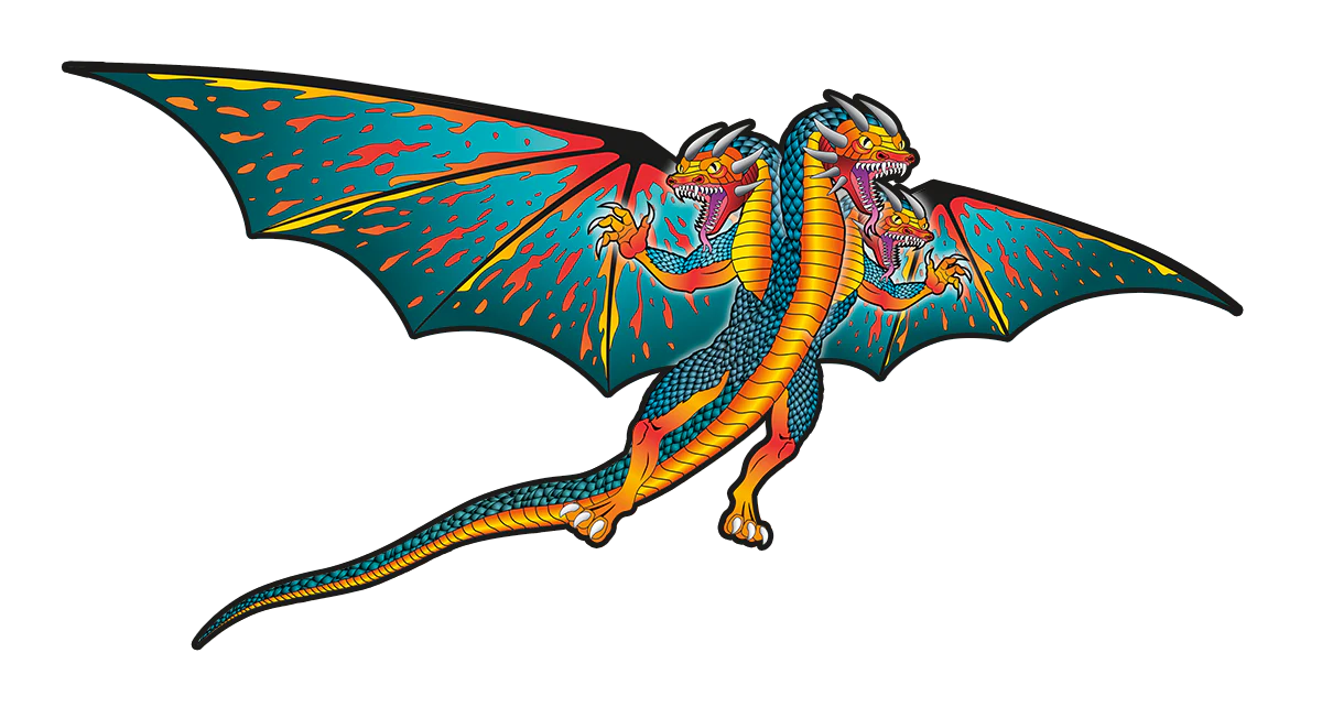 3 Headed Ultra Nylon 74 inch Wingspan Dragon - Image 2