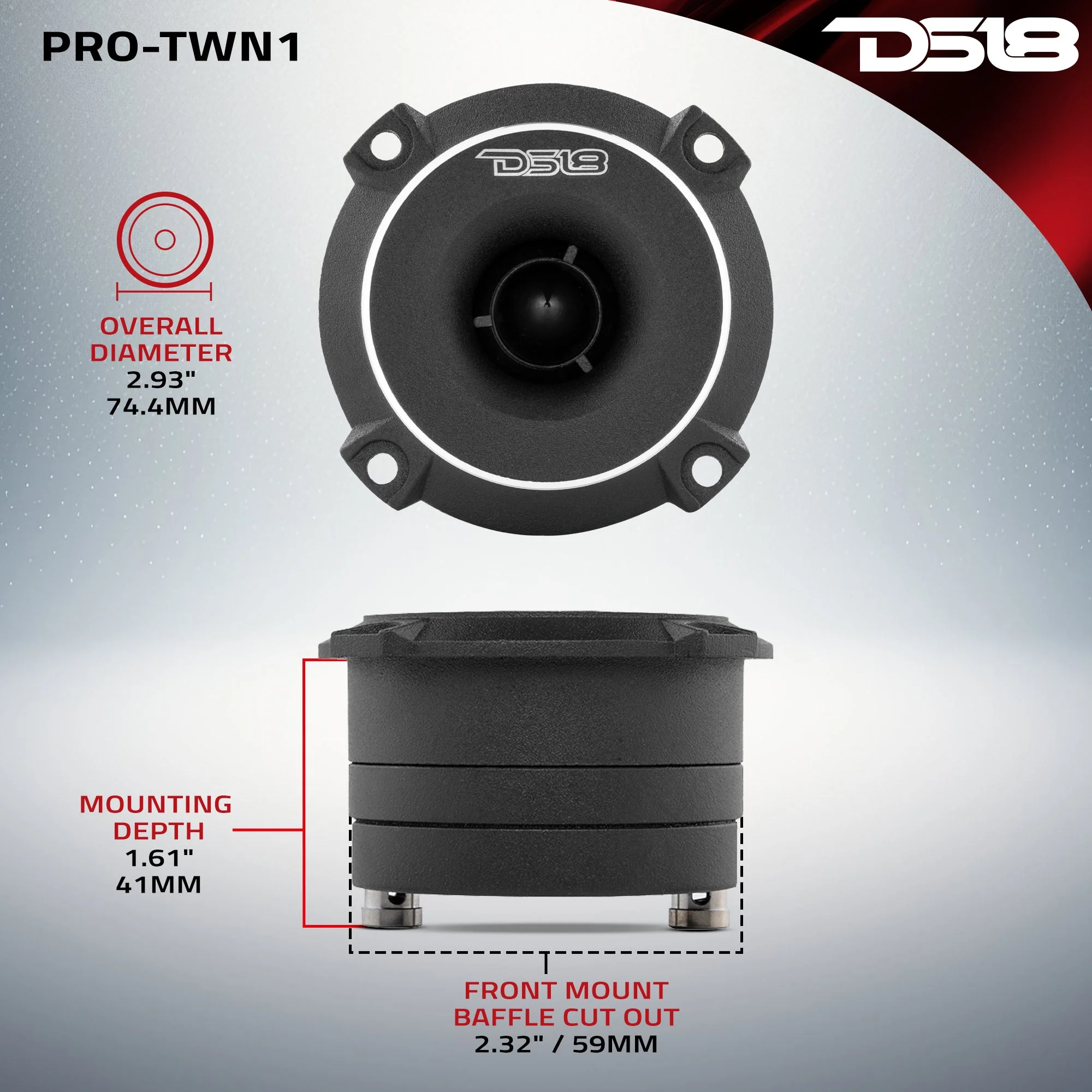 3" High Compression Neodymium Slim Super Bullet Tweeter 120 Watts 1" Titanium 4-Ohm Vc - Image 6