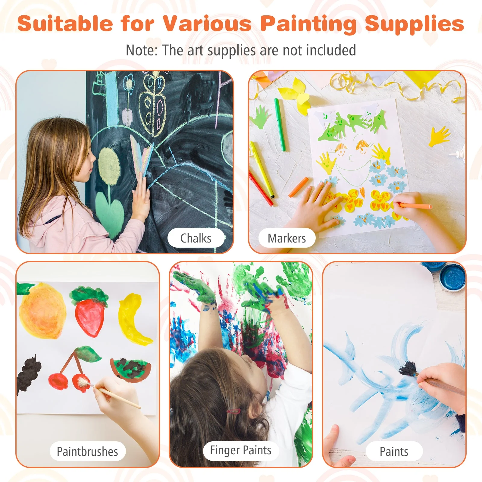 3-in-1 Art Easel for Kids with Magnetic Chalkboard and Whiteboard-Gray - Image 6