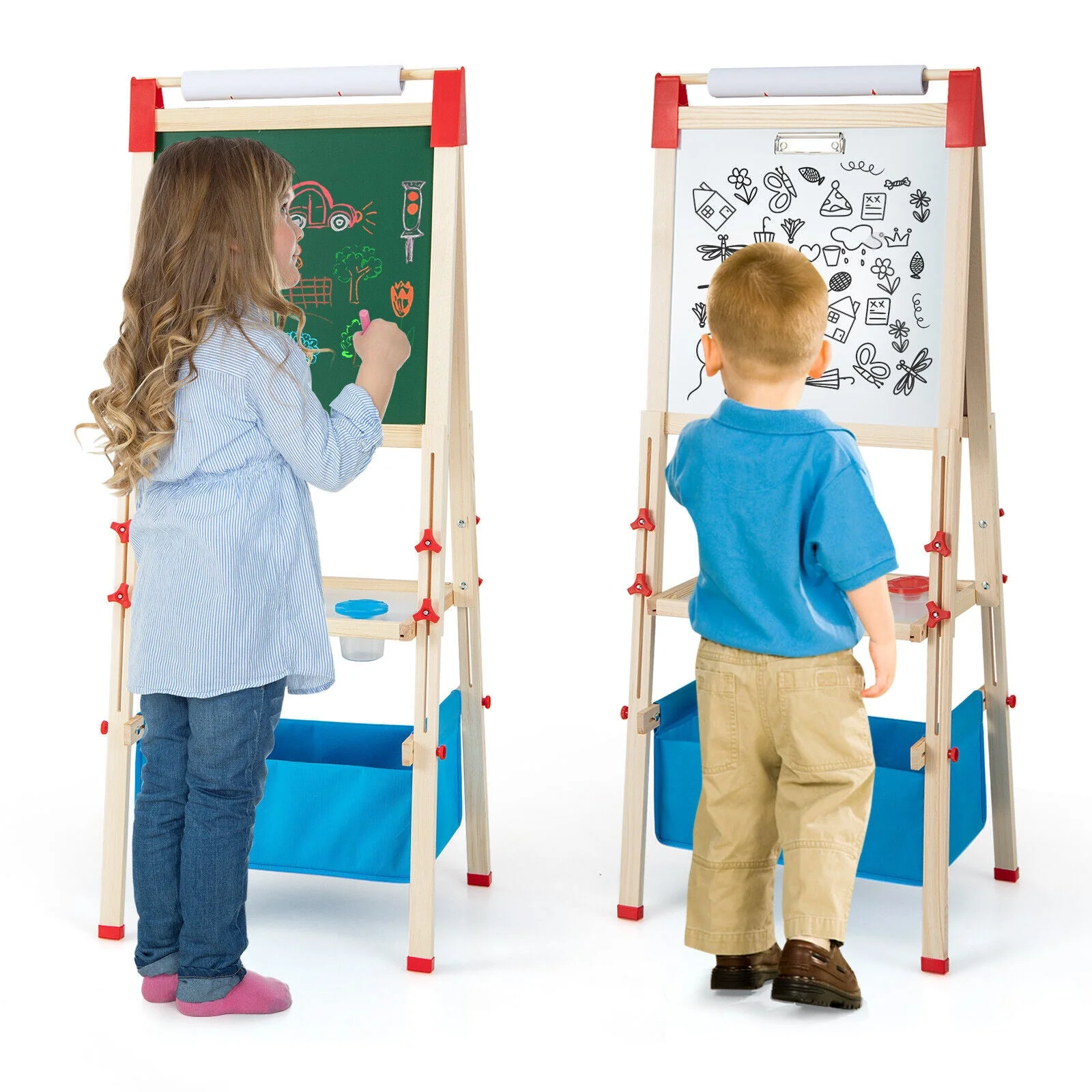 3-in-1 Double-Sided Adjustable Kid Easel for 3-8 Years Old Toddlers - Image 2