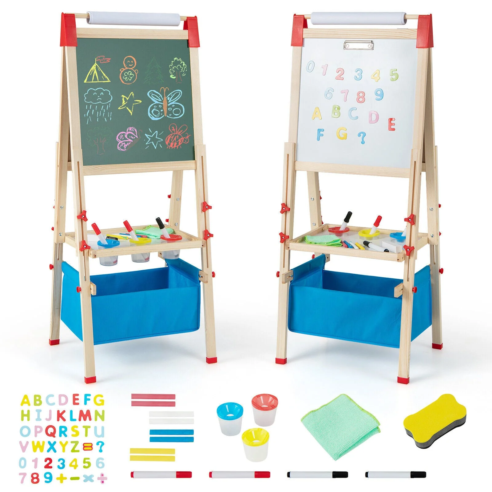 3-in-1 Double-Sided Adjustable Kid Easel for 3-8 Years Old Toddlers - Image 3