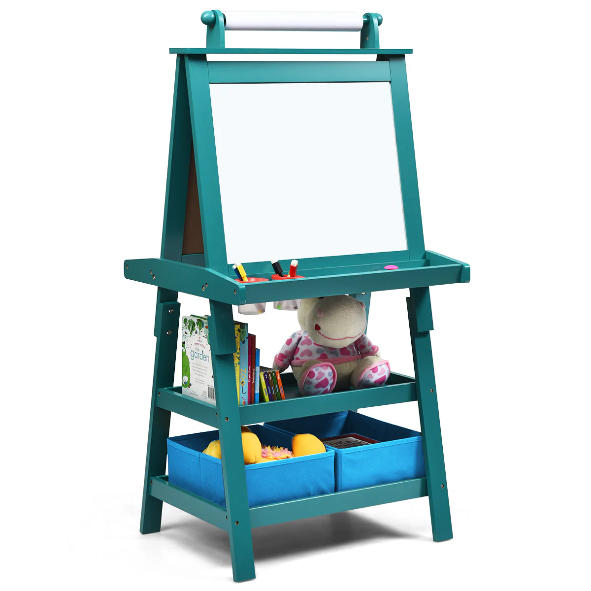 3 in 1 Double-Sided Storage Art Easel-Green - Image 3