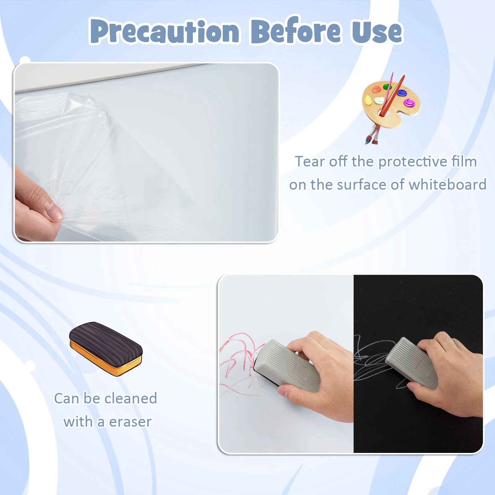 3-in-1 Double-Sided Storage Art Easel-White - Image 8