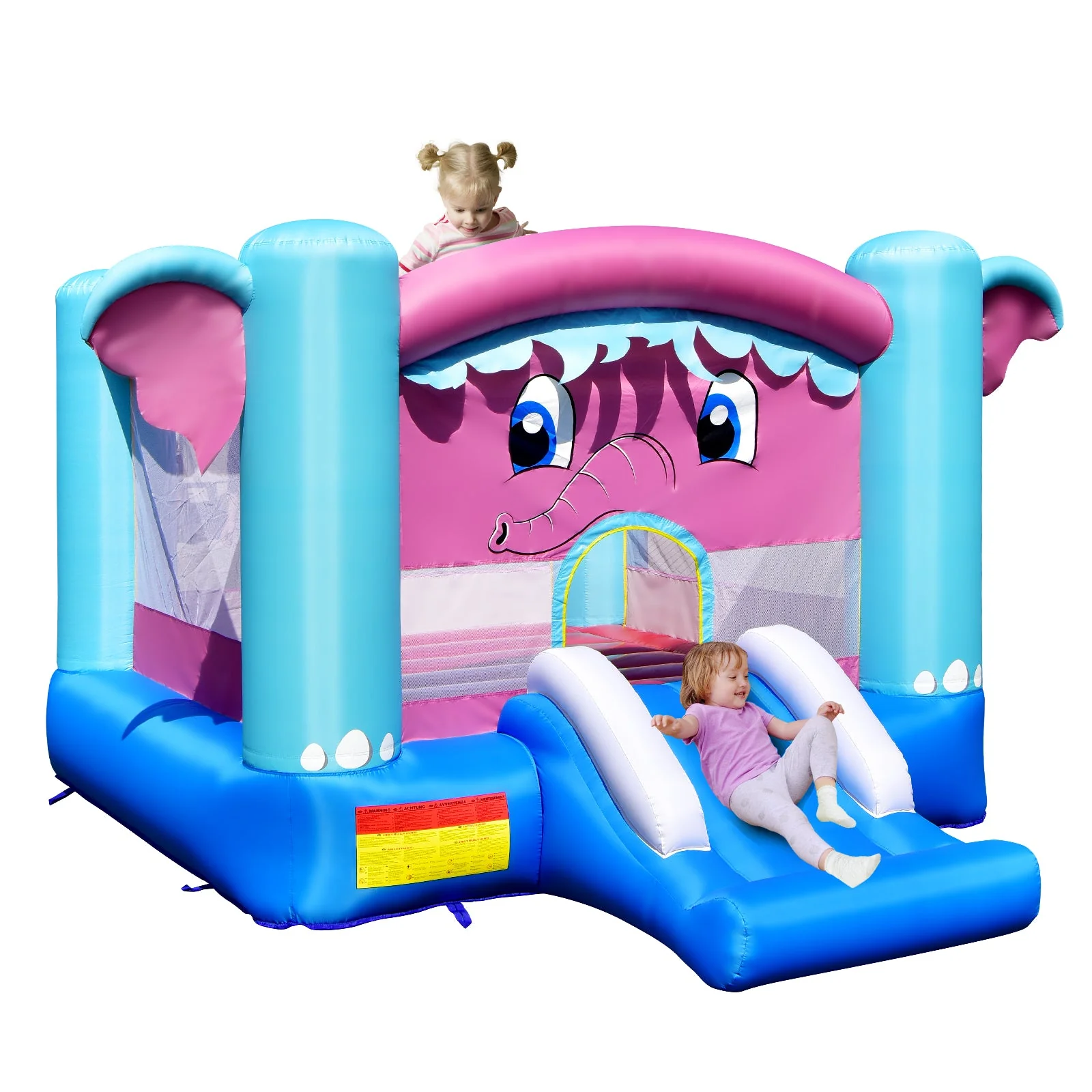 3-in-1 Elephant Theme Inflatable Castle without Blower - Image 3