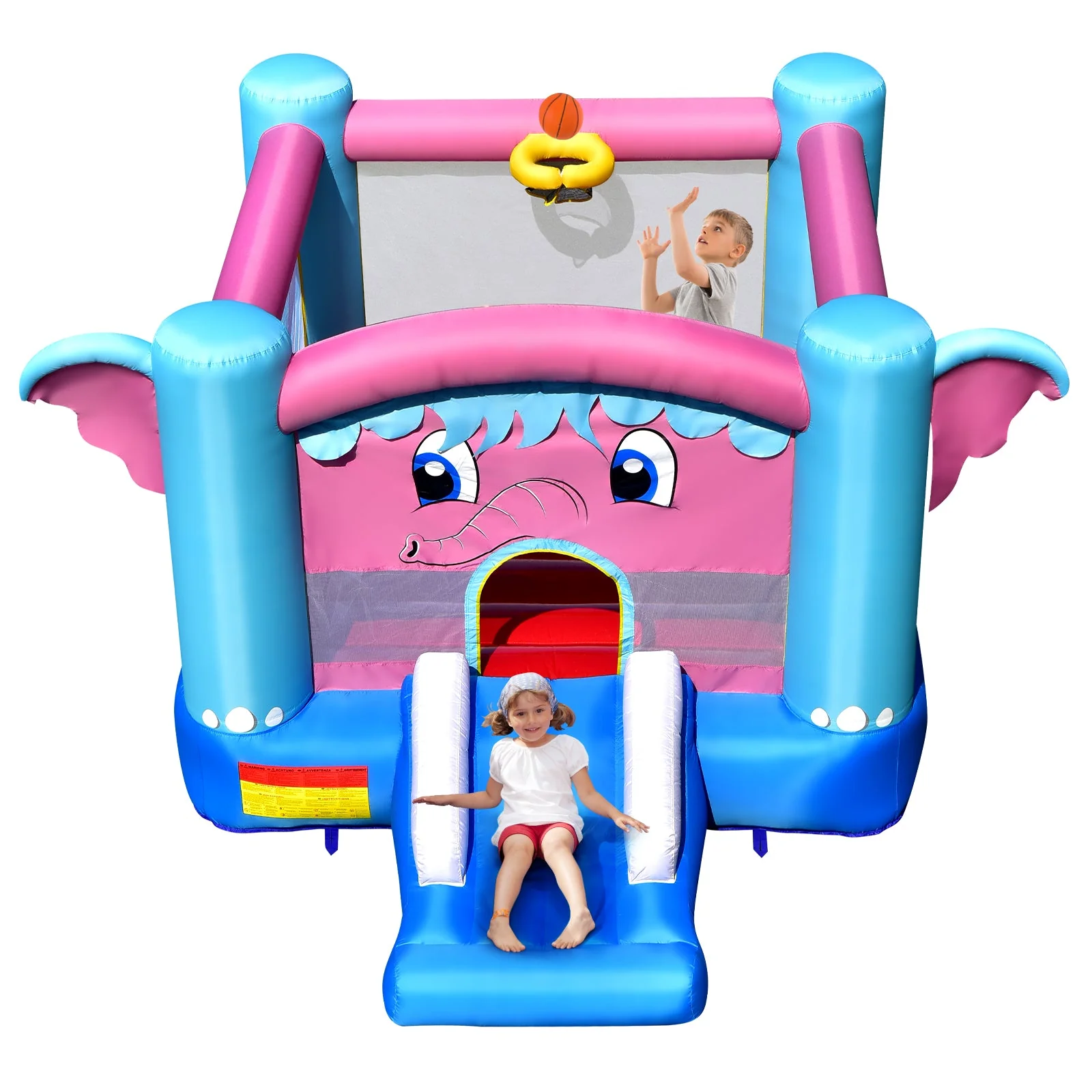 3-in-1 Elephant Theme Inflatable Castle without Blower - Image 4