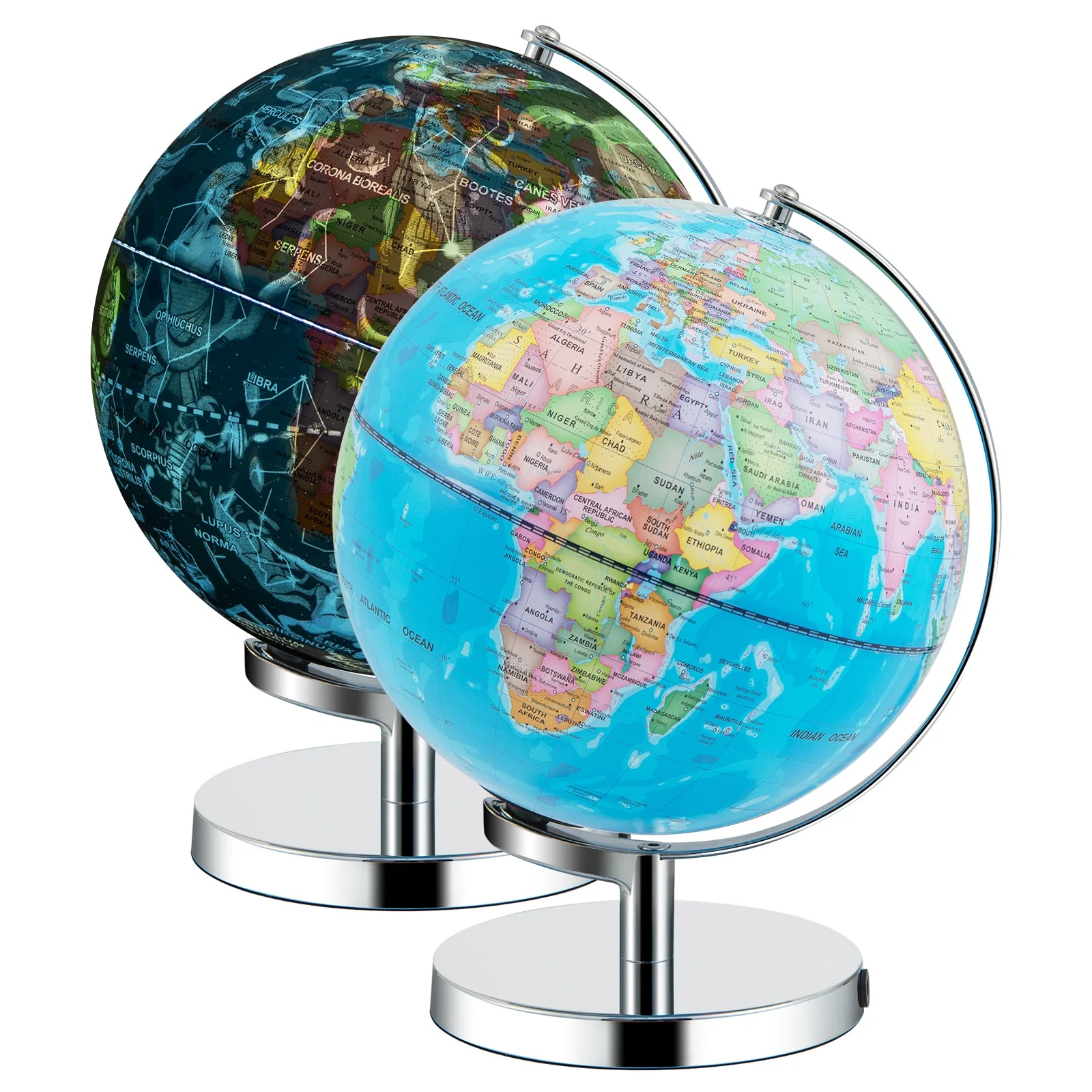 3-in-1 Illuminated World Globe with Stand and  88 Constellations - Image 7