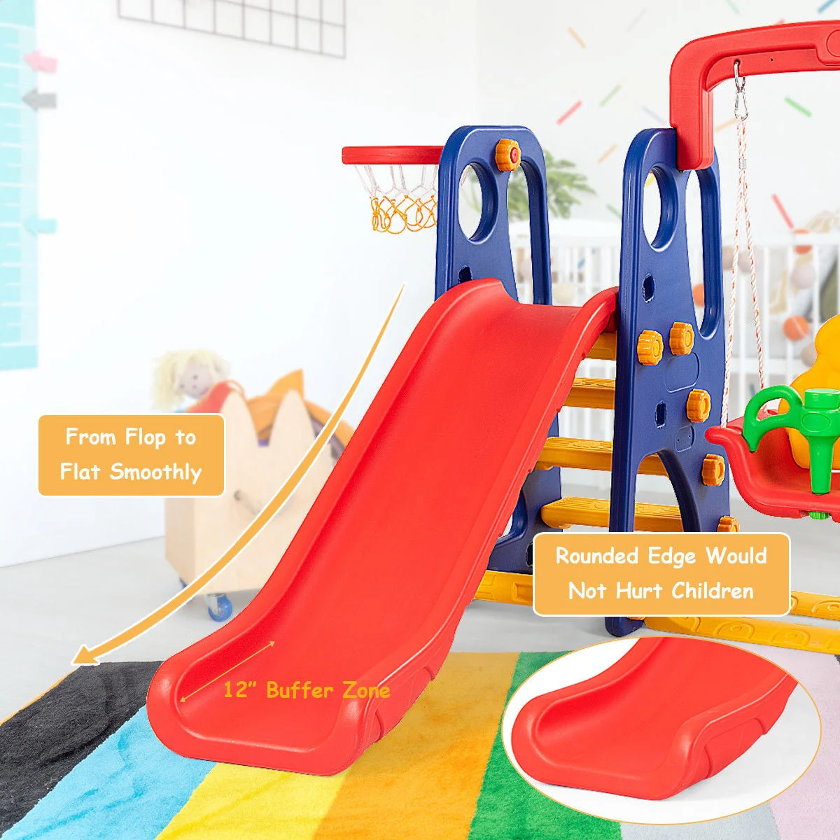3-in-1 Junior Children Climber Slide Playset - Image 2