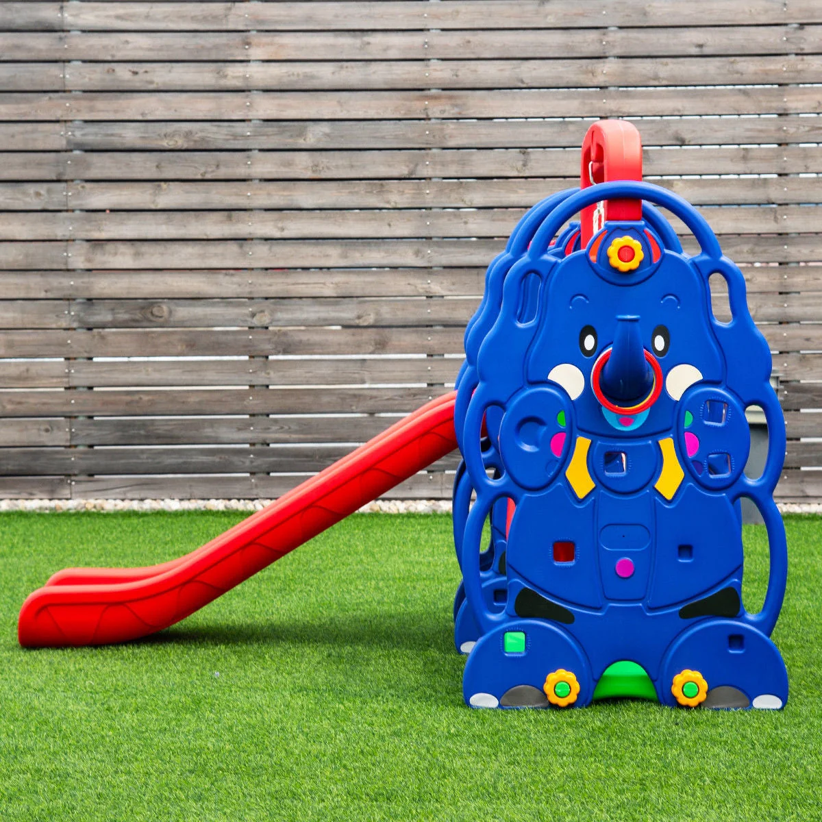 3-in-1 Junior Children Freestanding Design Climber Slide Swing Seat Basketball Hoop - Image 3