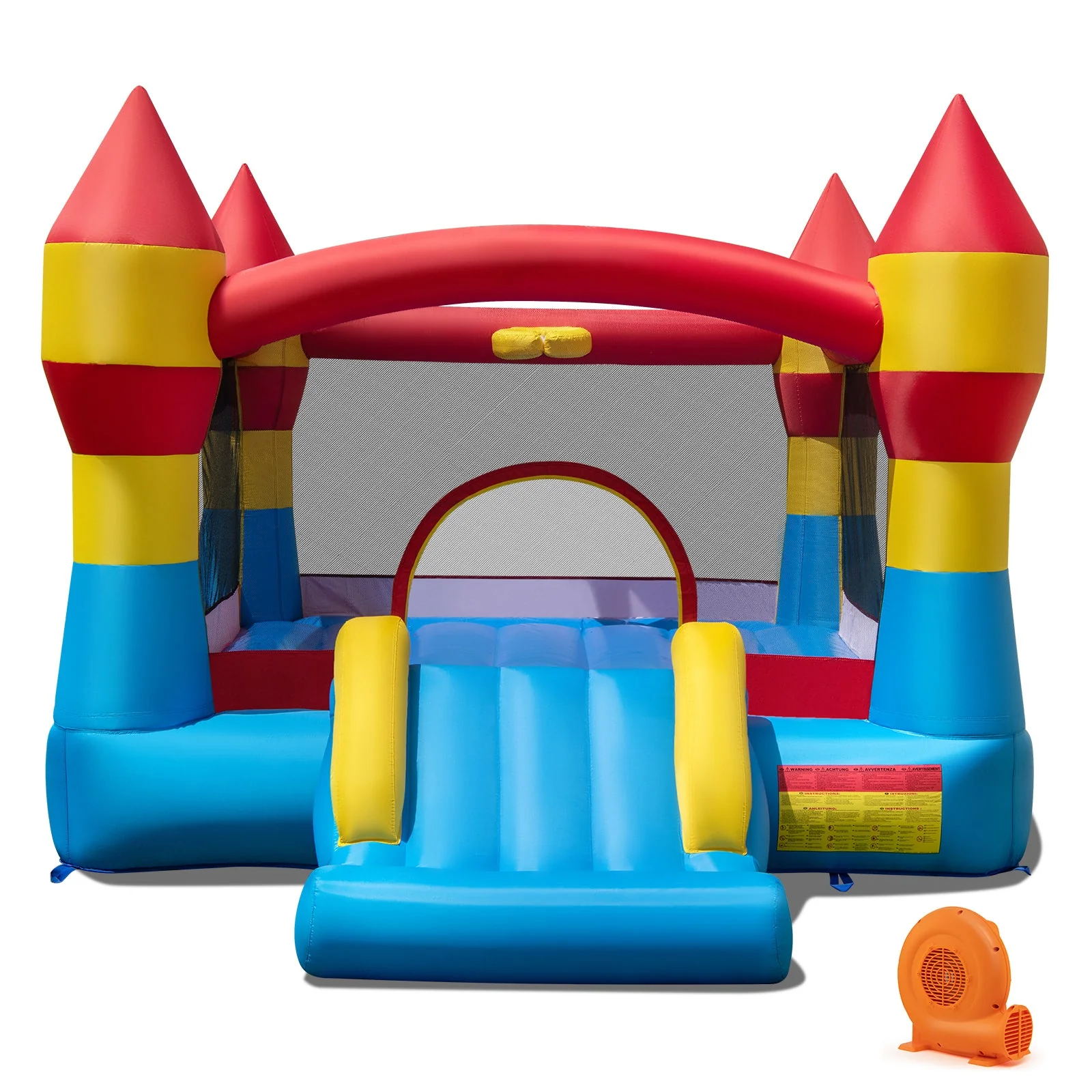 3-in-1 Kids Bouncer with Slide with 520W Blower for Yard - Image 3