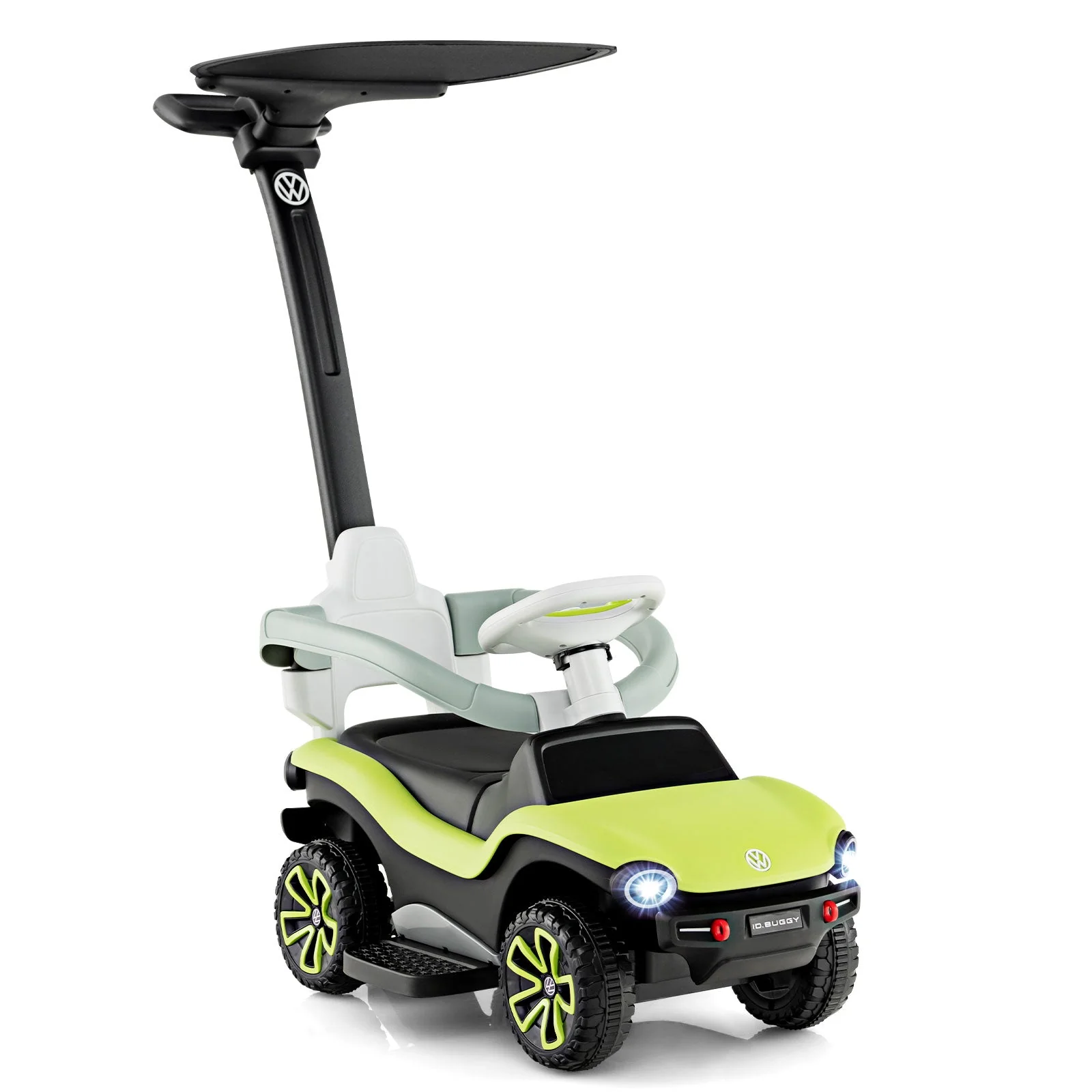 3-in-1 Licensed Volkswagen Ride on Push Car with 3-Position Adjustable Push Handle-Green - Image 3
