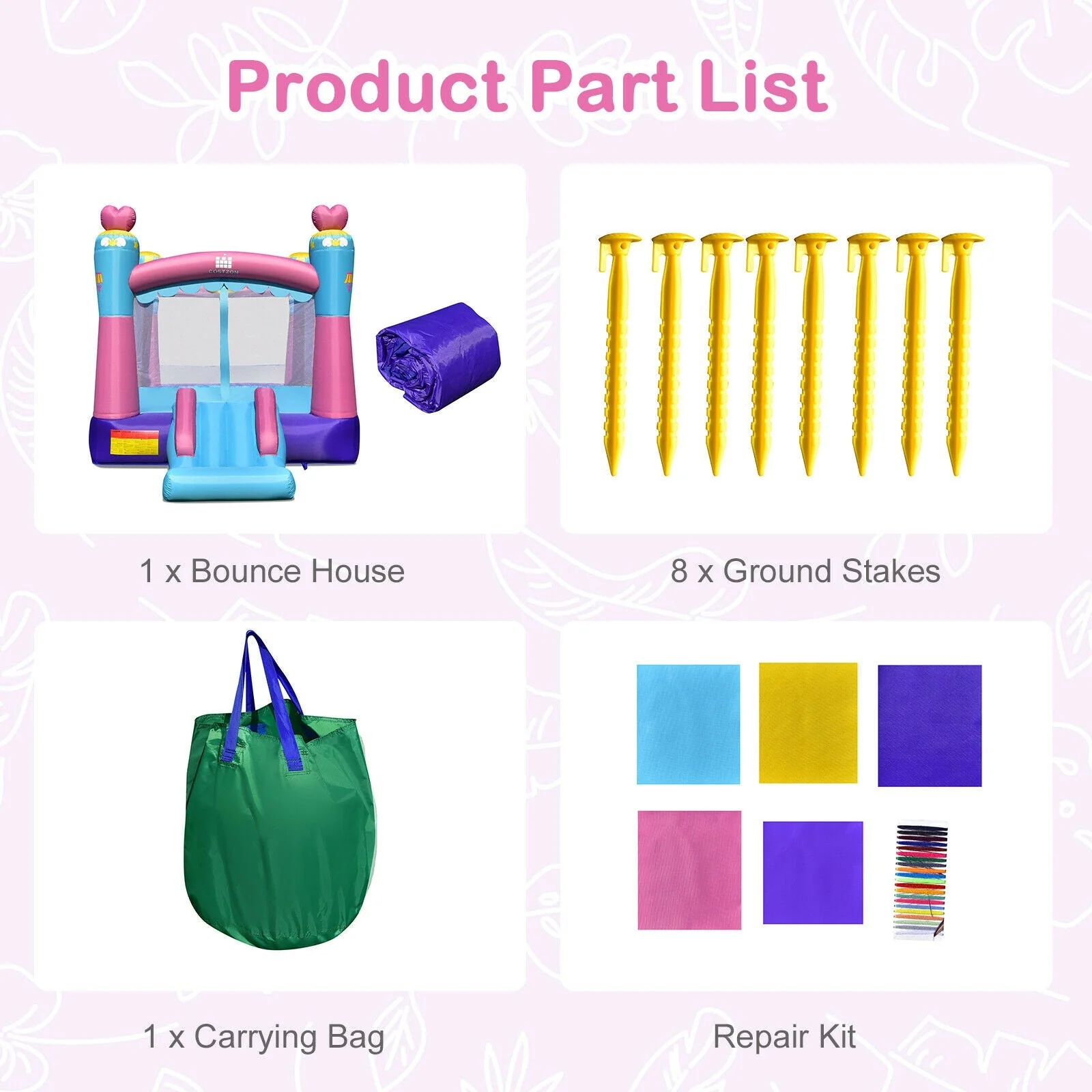 3-in-1 Princess Theme Inflatable Castle without Blower - Image 8