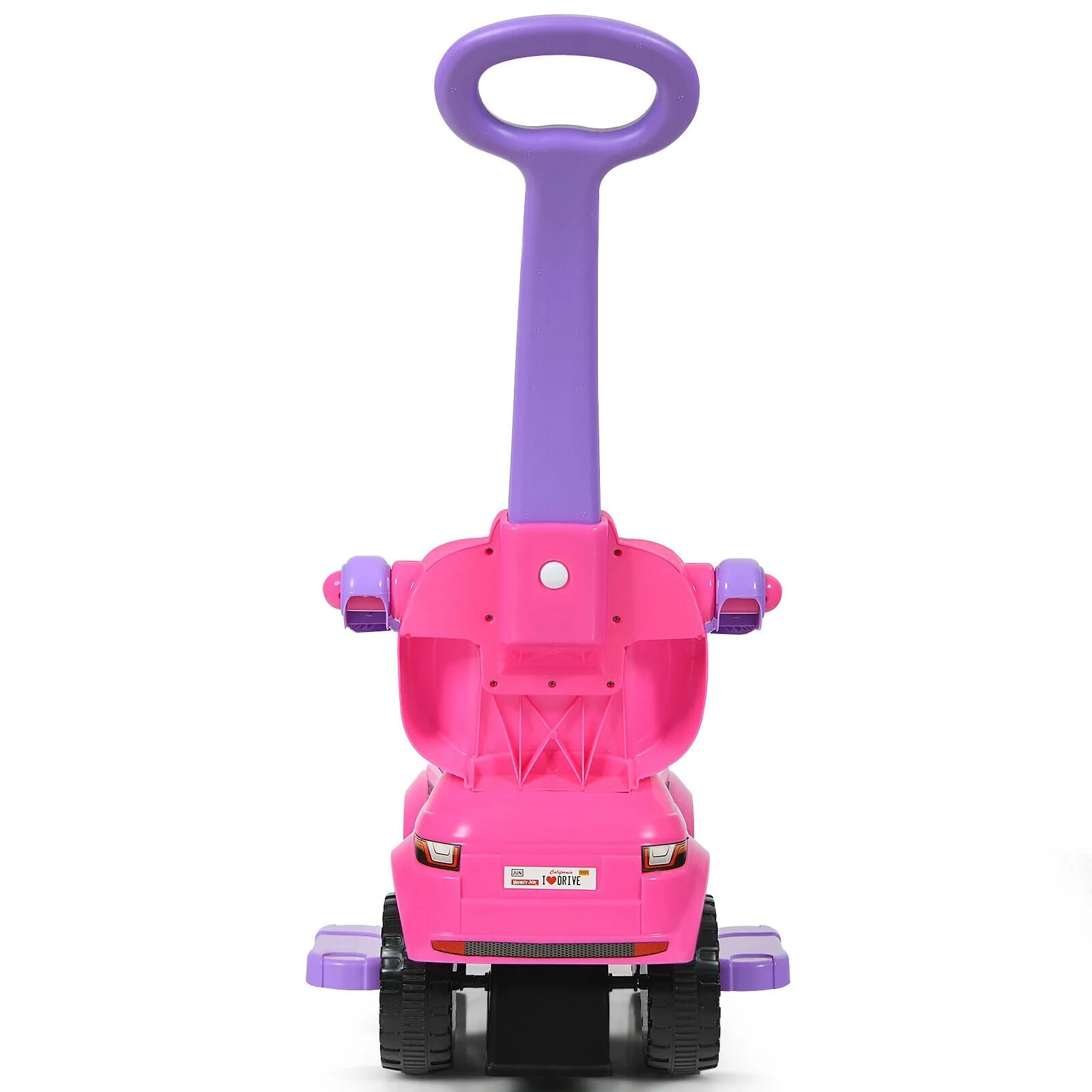 3 in 1 Ride on Push Car Toddler Stroller Sliding Car with Music-Pink - Image 4