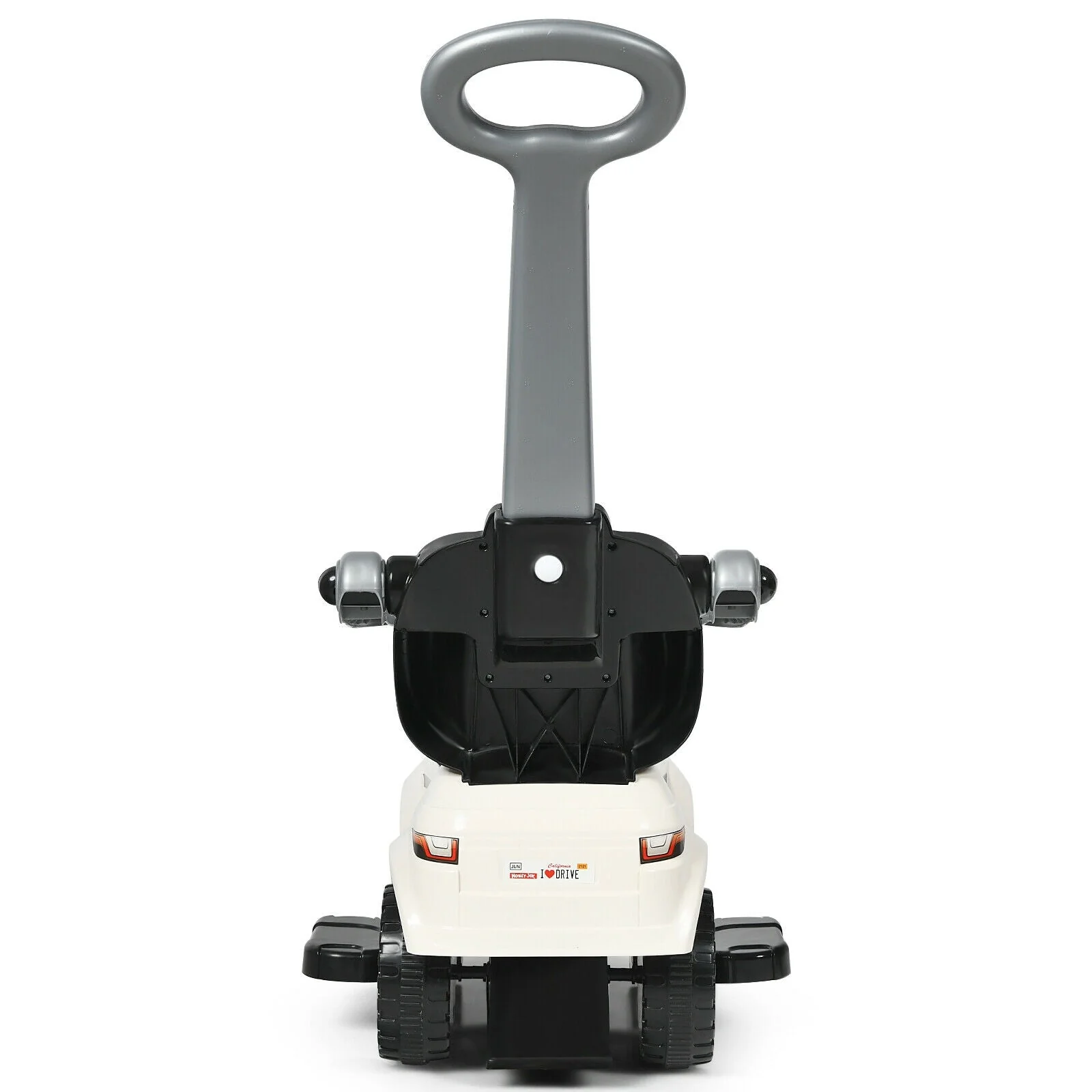 3 In 1 Ride on Push Car Toddler Stroller Sliding Car with Music-White - Image 7