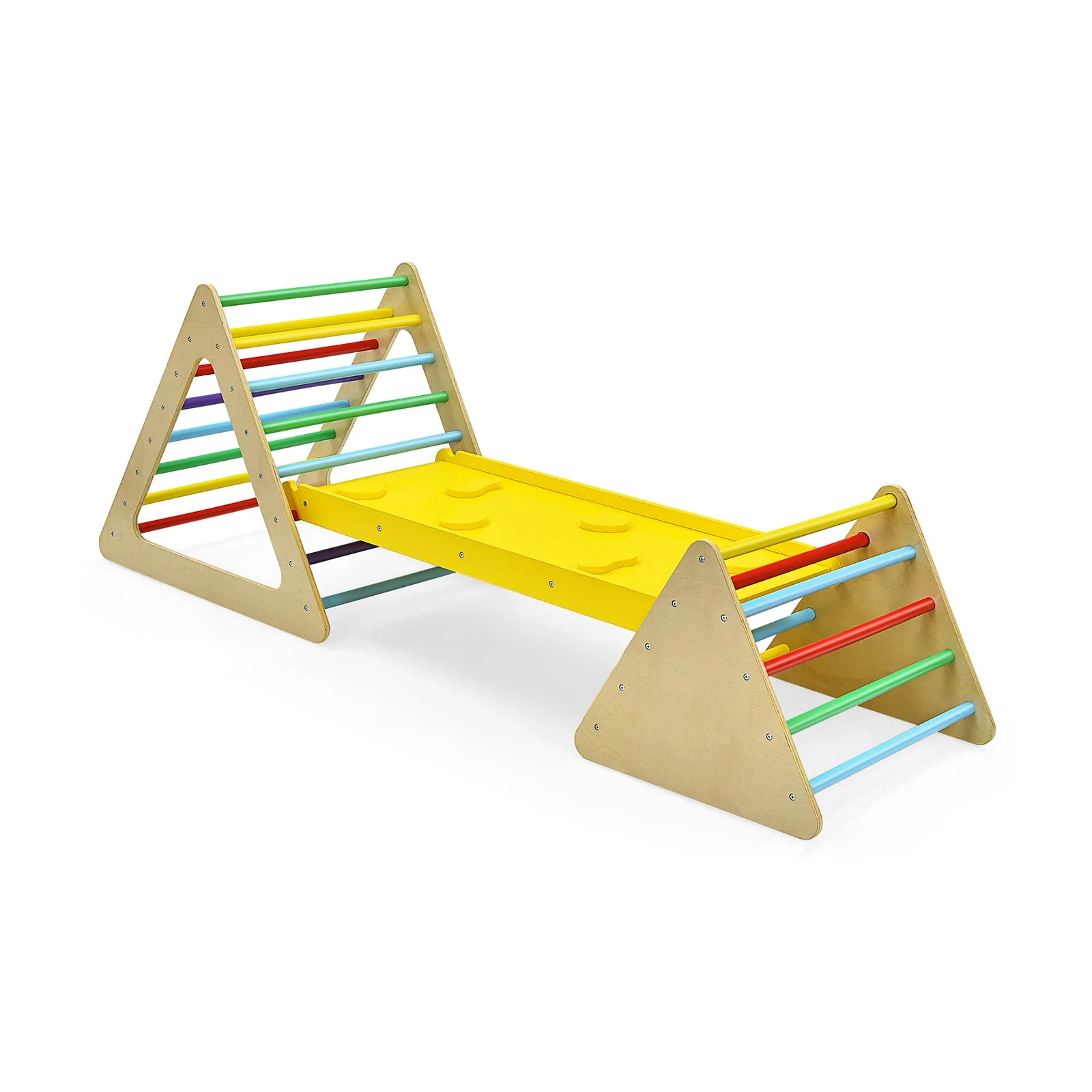 3 in 1 Wooden Set of 2 Triangle Climber with Ramp for Slid - Image 3