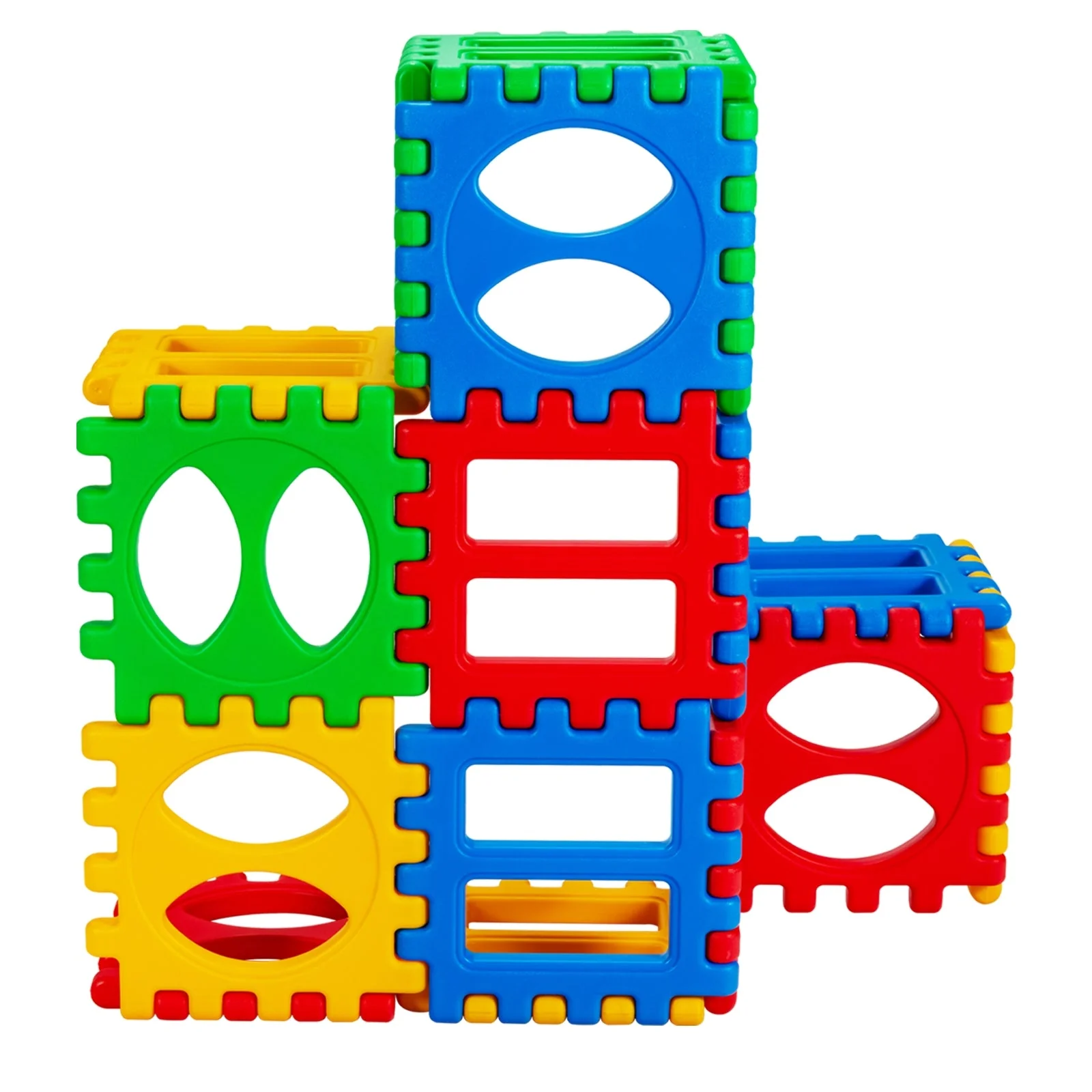 32 Pieces Big Waffle Block Set Kids Educational Stacking Building Toy - Image 4