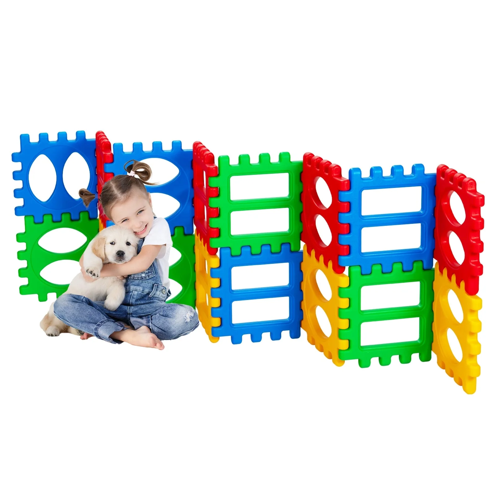 32 Pieces Big Waffle Block Set Kids Educational Stacking Building Toy - Image 7