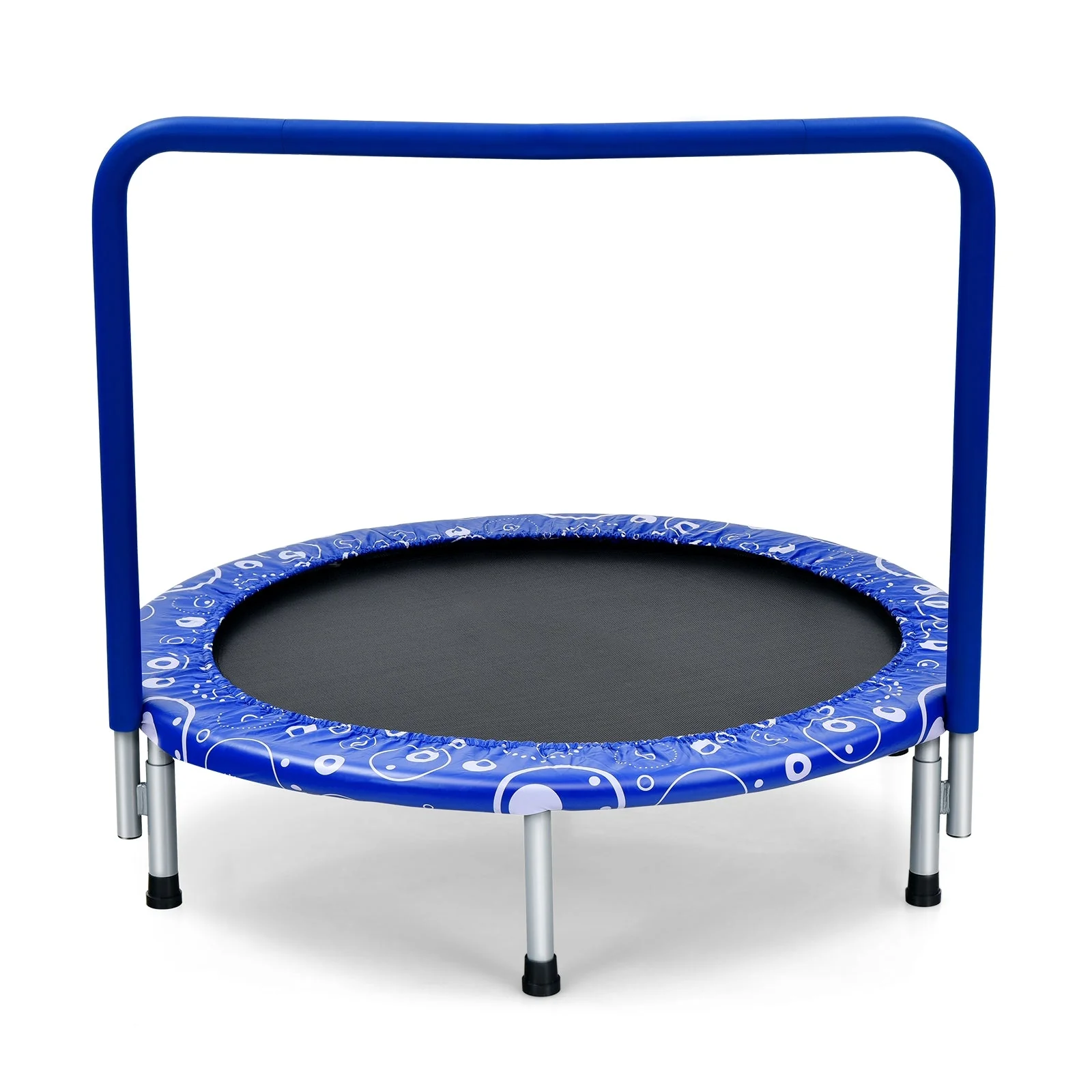 36 Inch Kids Trampoline Mini Rebounder with Full Covered Handrail-Blue - Image 3