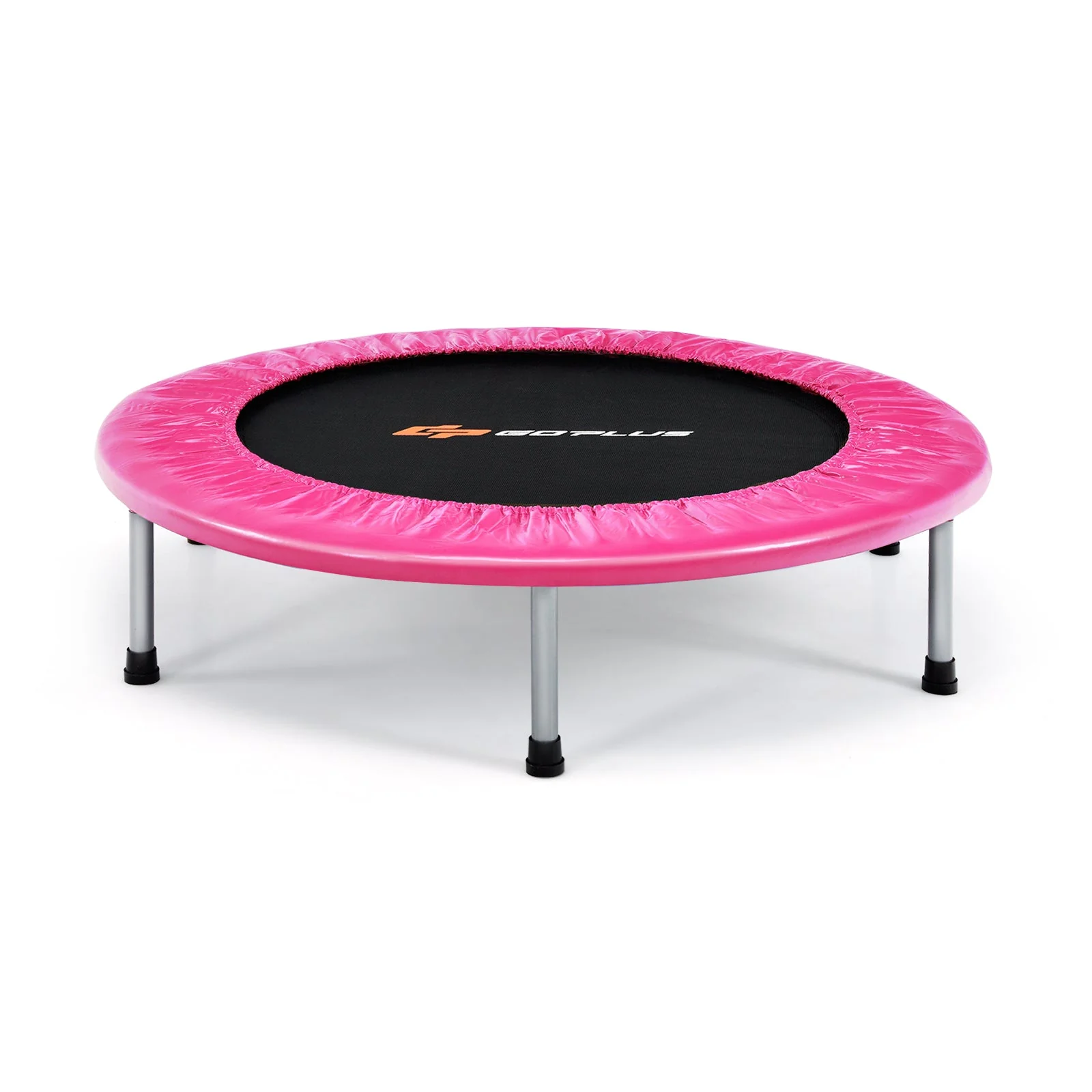 36 Inch Mini Folding Trampoline Portable Recreational Fitness Rebounder-Pink - Image 3