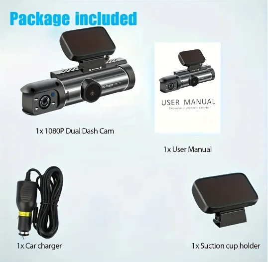 360° Dual Lens Car Dash Cam - Image 2