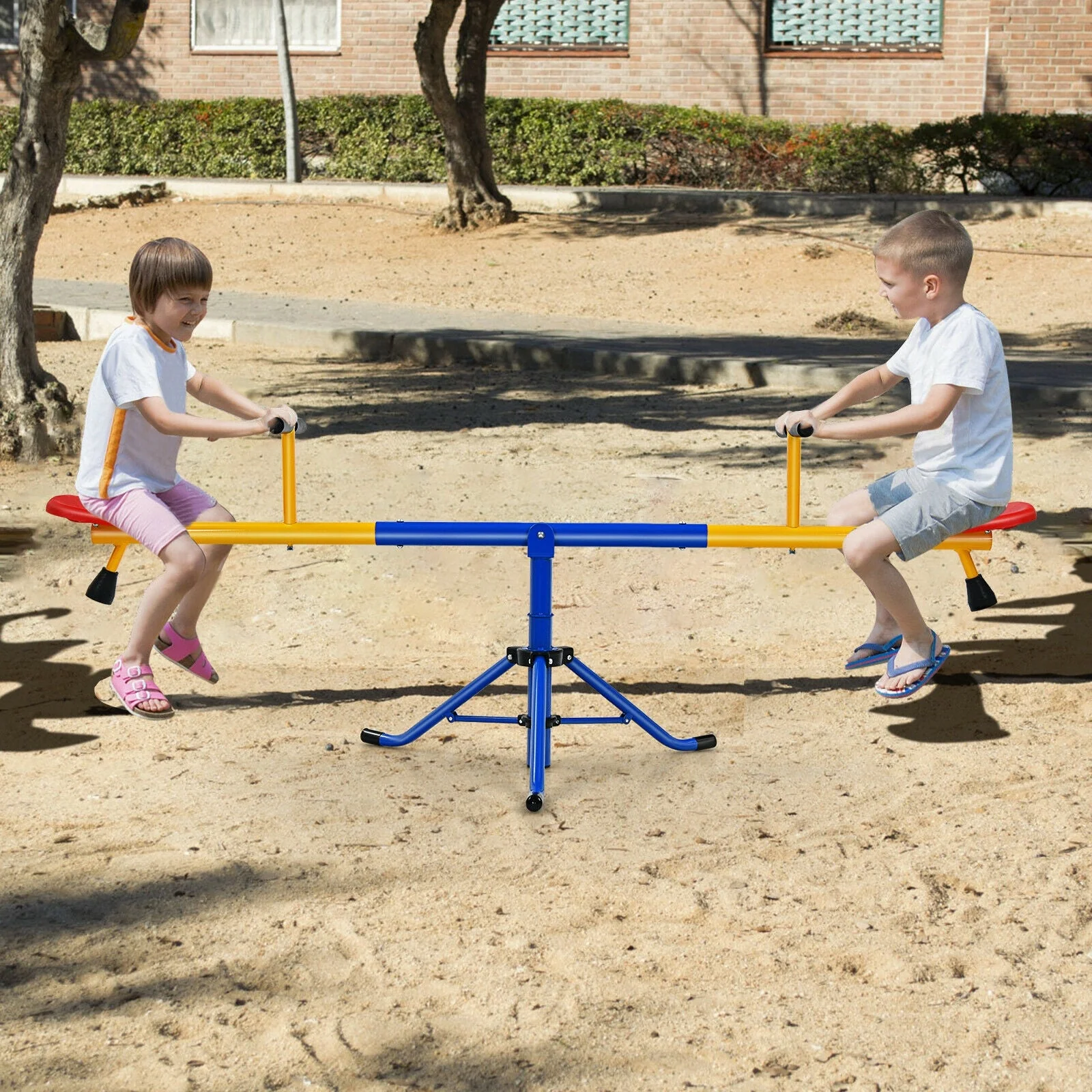 360°Rotation Kids Seesaw Swivel Teeter Totter Playground Equipment - Image 2