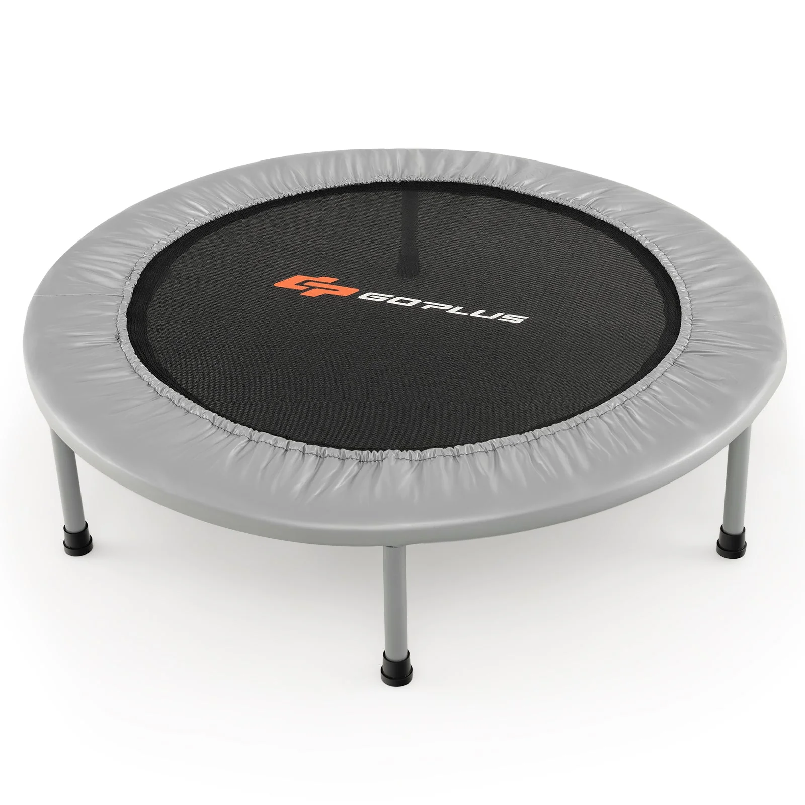 38 Inch Mini Folding Trampoline Portable Recreational Fitness Rebounder-Gray - Image 4