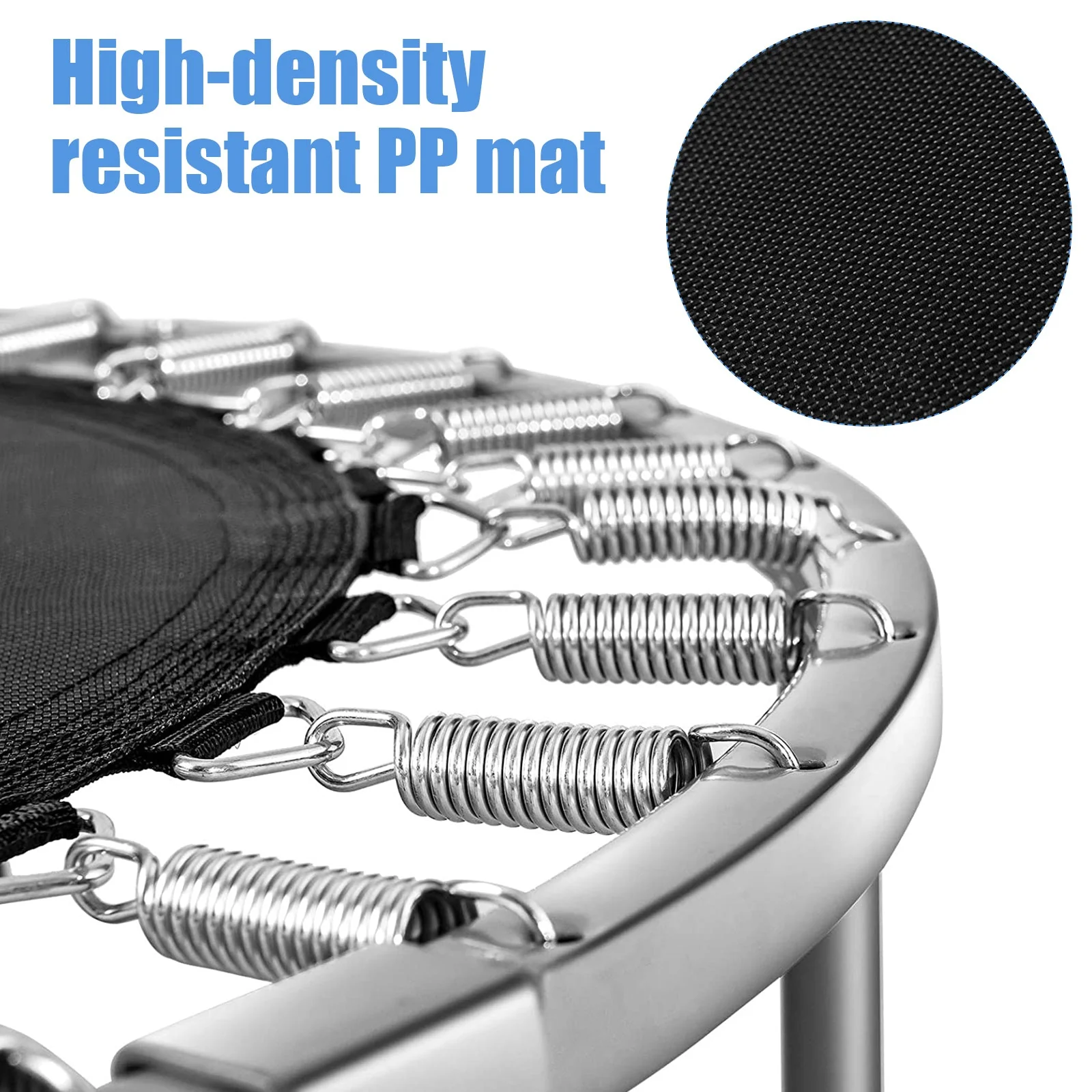 38 Inch Mini Folding Trampoline Portable Recreational Fitness Rebounder-Gray - Image 6