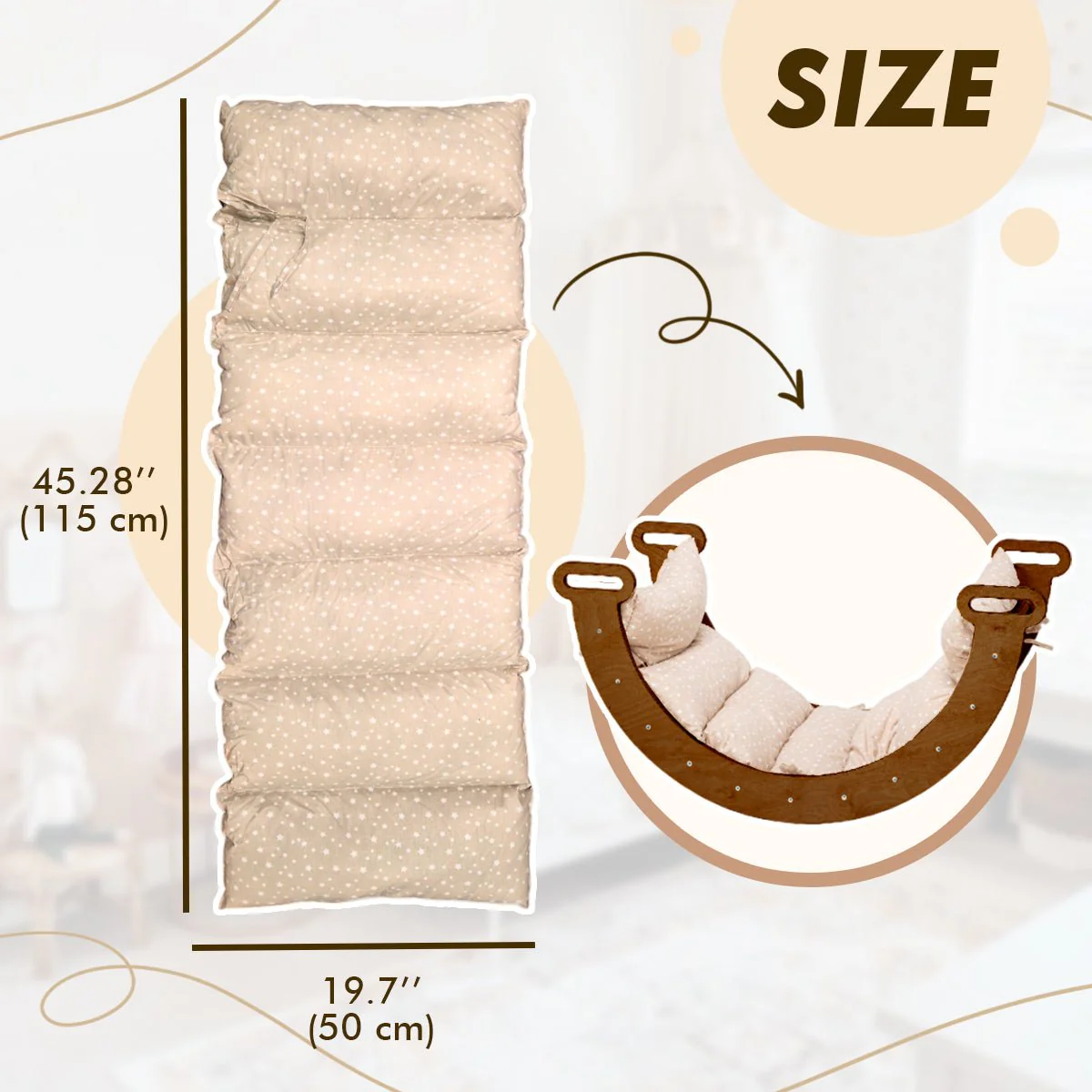 3in1 Montessori Climbing Set: Climbing Arch + Slide Board + Cushion – Chocolate - Image 12