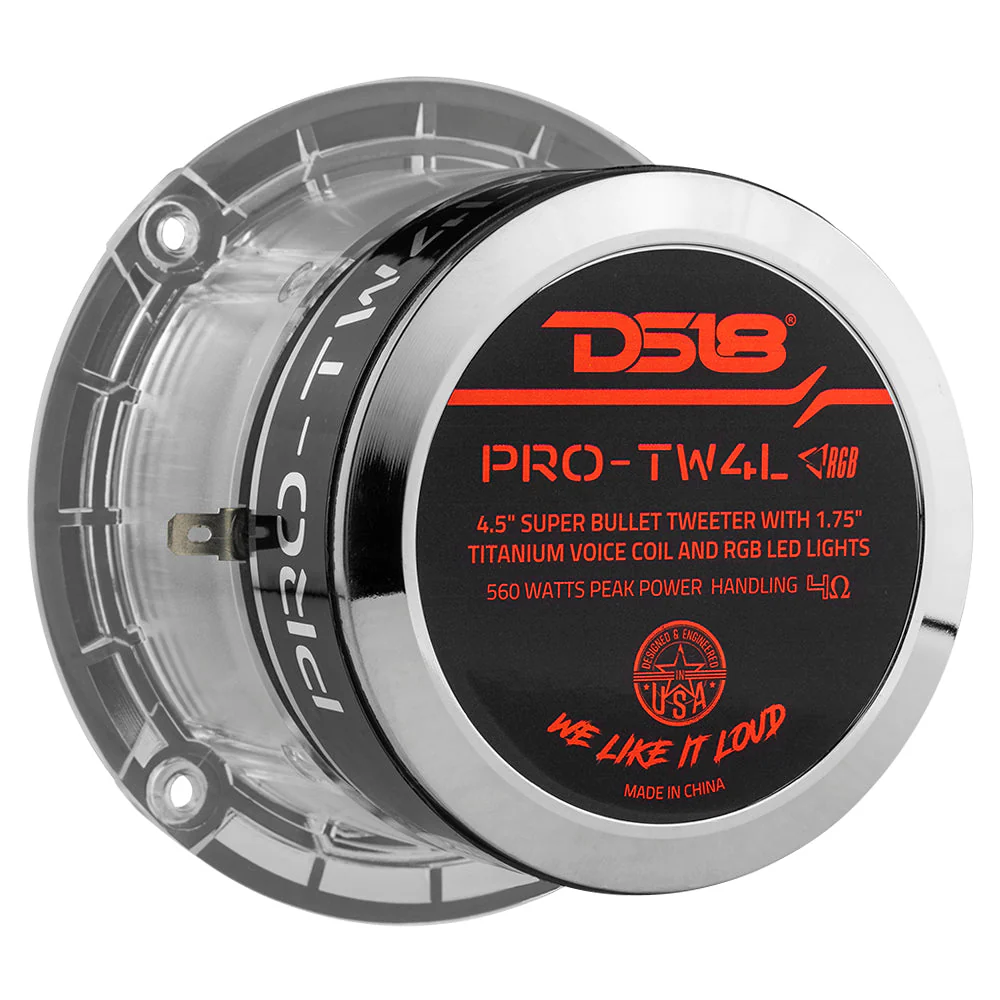 4.5" Super Bullet Tweeter 280 Watts 1.75" Titanium 4-Ohm Vc with RGB LED Lights - Image 5