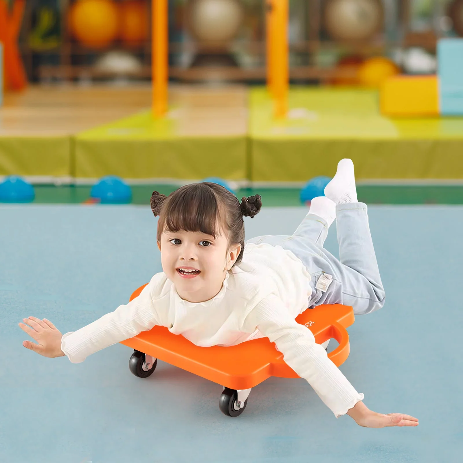 4/6-Pack Kids Scooter Board with Handles and Non-Marring Casters-6 Pack - Image 2