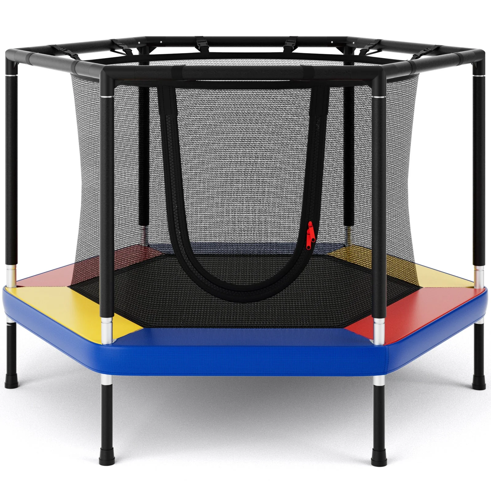 4 FT Small Toddler Recreational Trampoline with Safety Enclosure Net-Colorful - Image 3